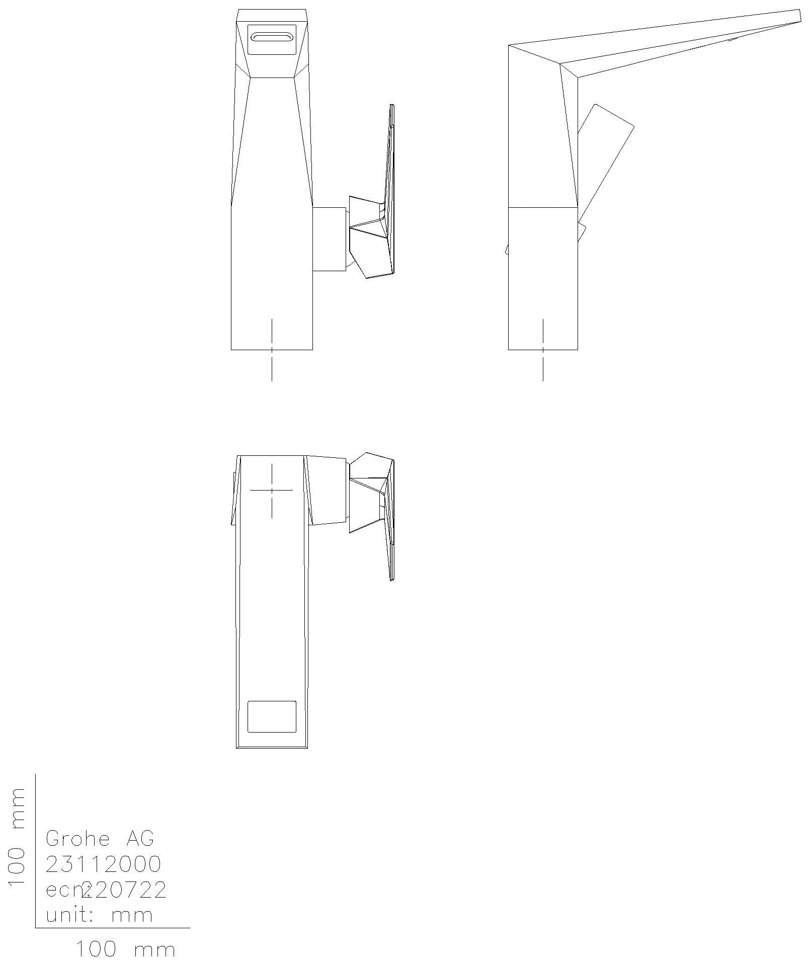 GROHE EH-WT-Batterie Allure Brilliant 24345 L-Size glatter Körper chrom