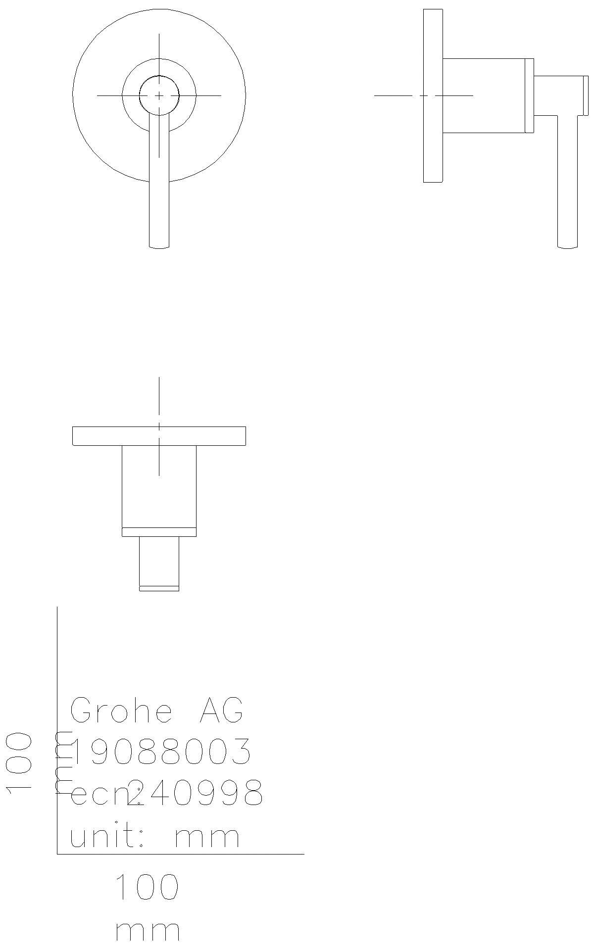 GROHE UP-Ventil-Oberbau Atrio 29397 Hebelgriff cool sunrise