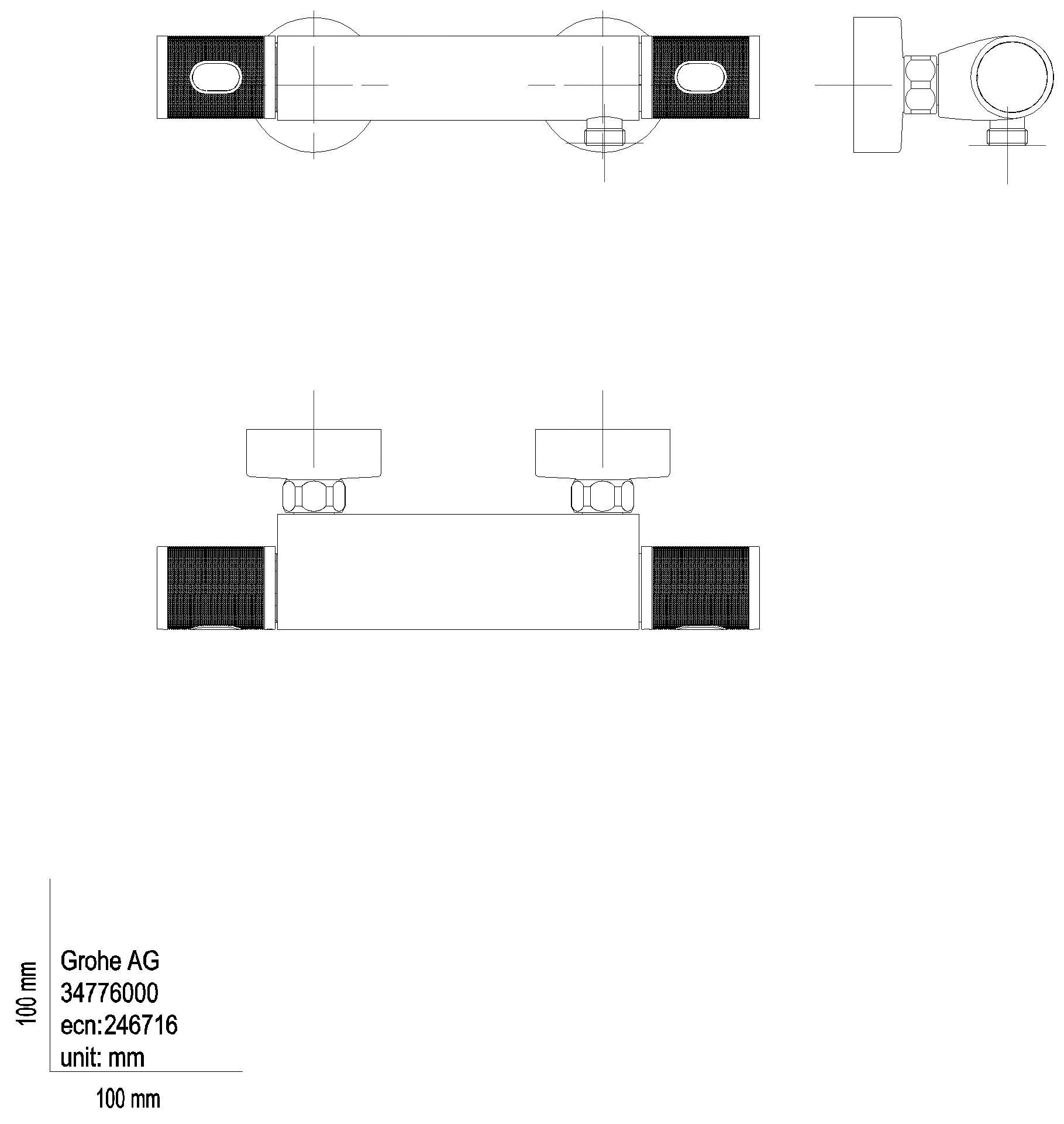GROHE THM-Brausebatterie Grohtherm 1000 Performance 34827 Wandmontage chrom