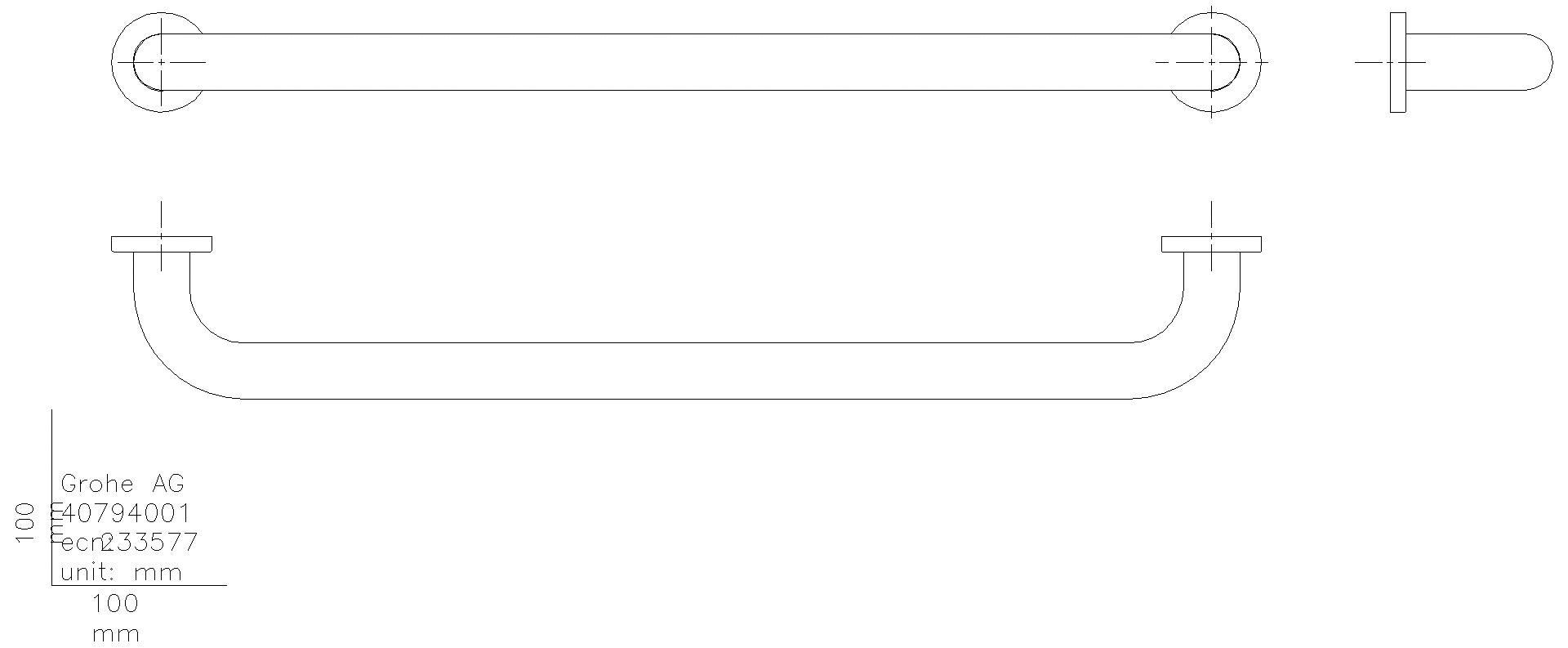 GROHE - GROHE Wannengriff Essentials 40794_1 600mm Metall chrom