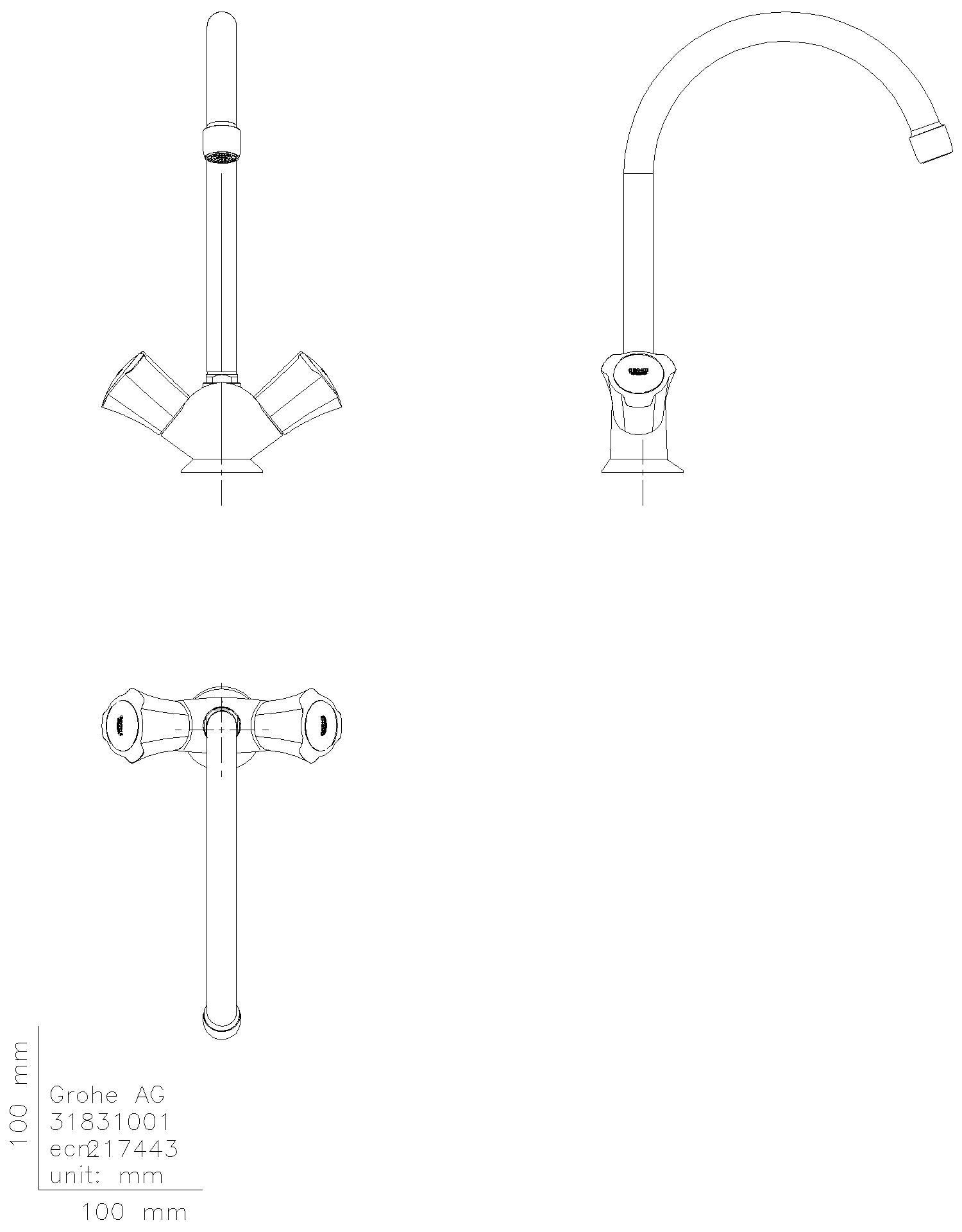 GROHE 2-Griff-Spültischbatterie Costa 31831_1 DN15 chrom