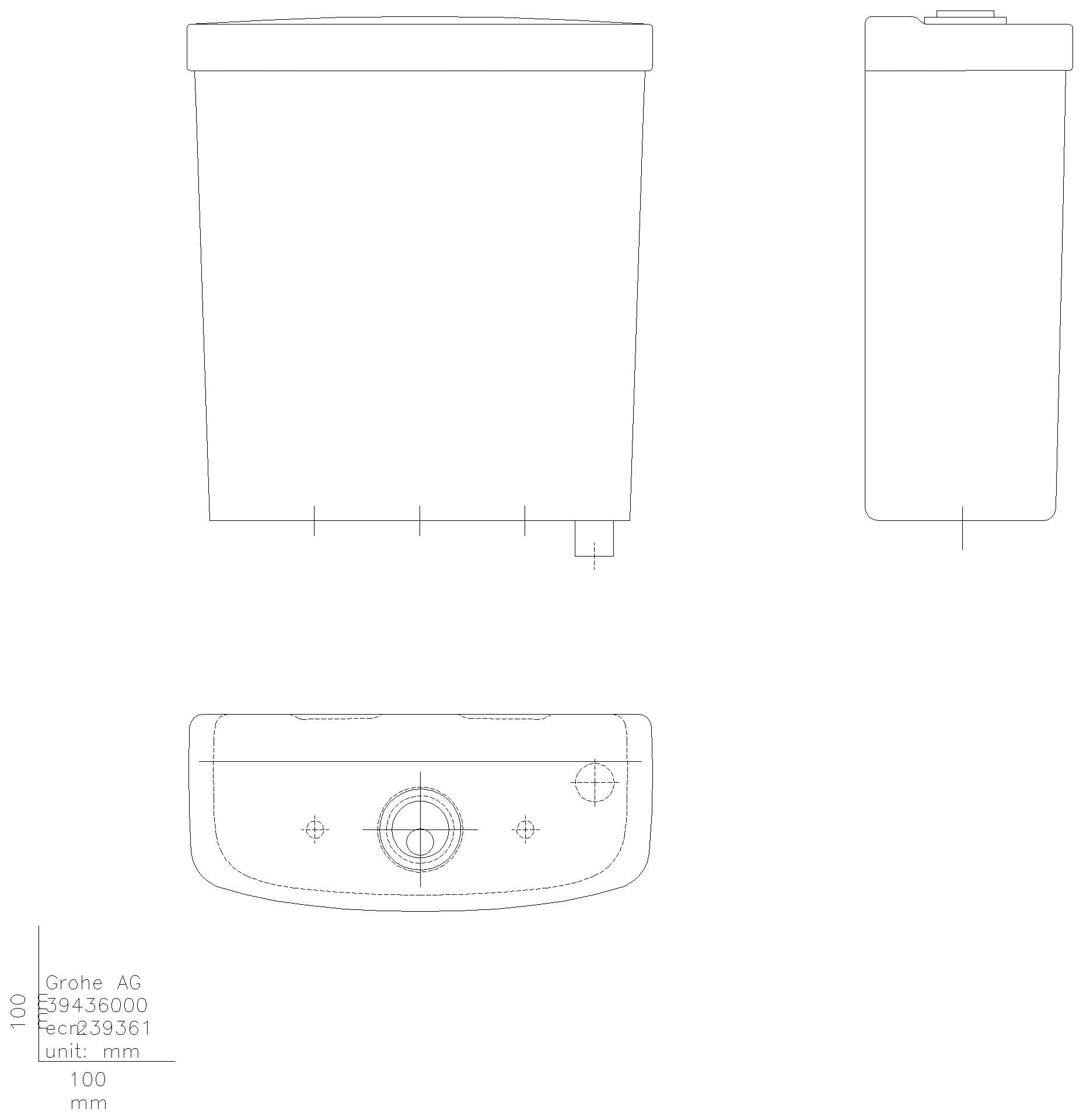 GROHE Aufputzspülkasten Bau Keramik 39436 Anschluss unten alpinweiß