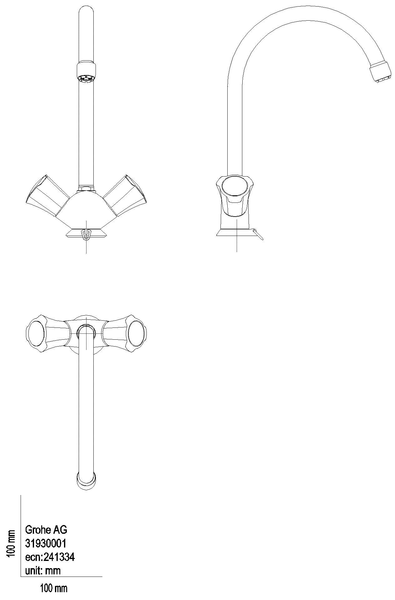 GROHE 2-Griff-Spültischbatterie Costa 31930_1 Niederdruck chrom