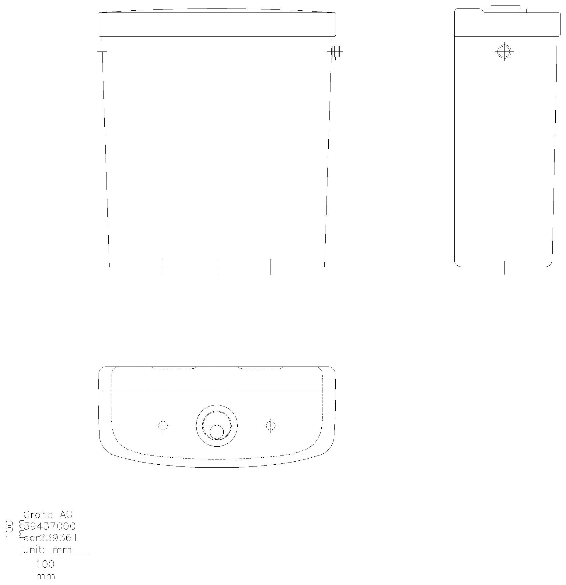 GROHE Aufputzspülkasten Bau Keramik 39437 seitlicher Zulauf alpinweiß