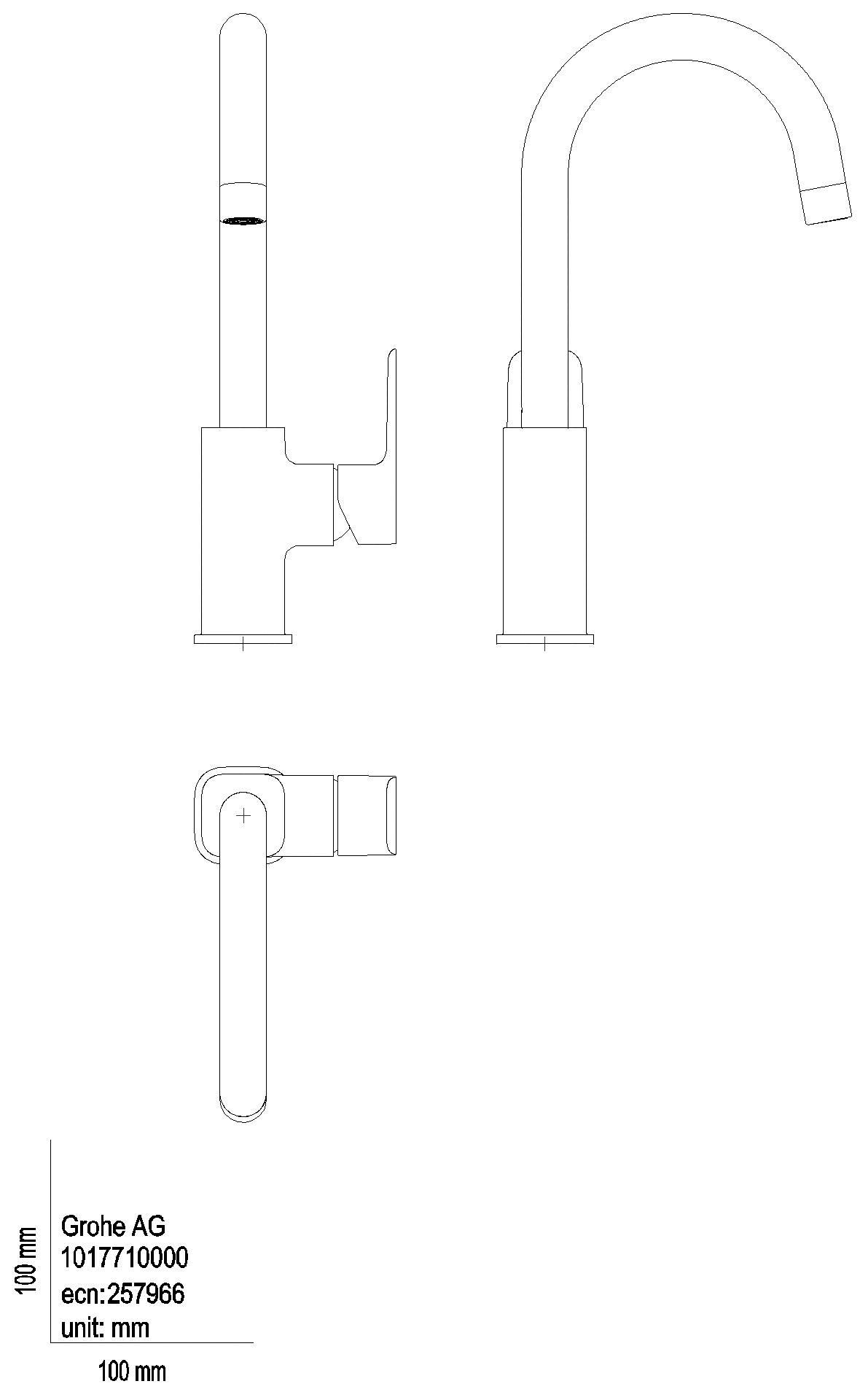 GROHE EH-WT-Batterie Cubeo 101771 L-Size SA MST kalt gl. K. PO-Abl.grt matt black