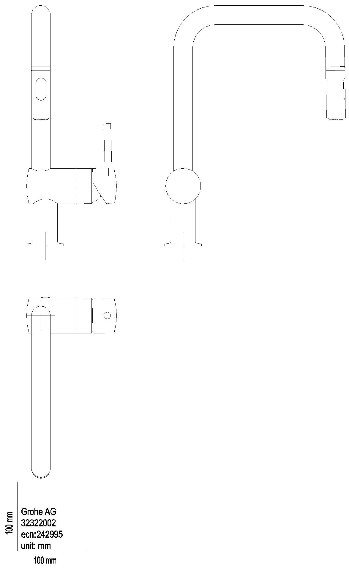 GROHE EH-Spültischbatterie Minta 32322_2 U-Auslauf Spülbrause supersteel