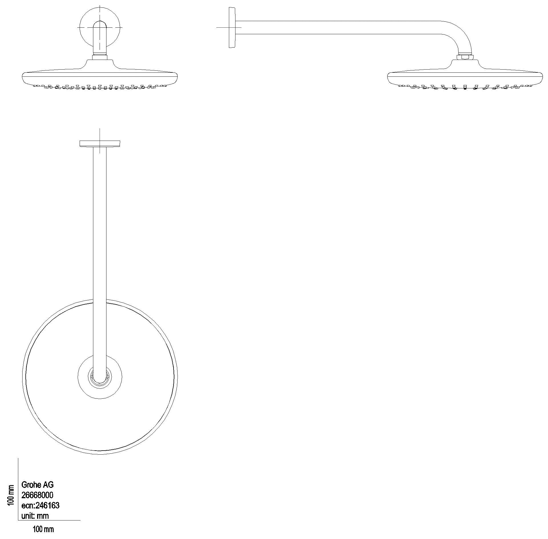 GROHE Kopfbrausenset Tempesta 250 26668 BA 380mm 1 Strahl 9,5 l/min chrom