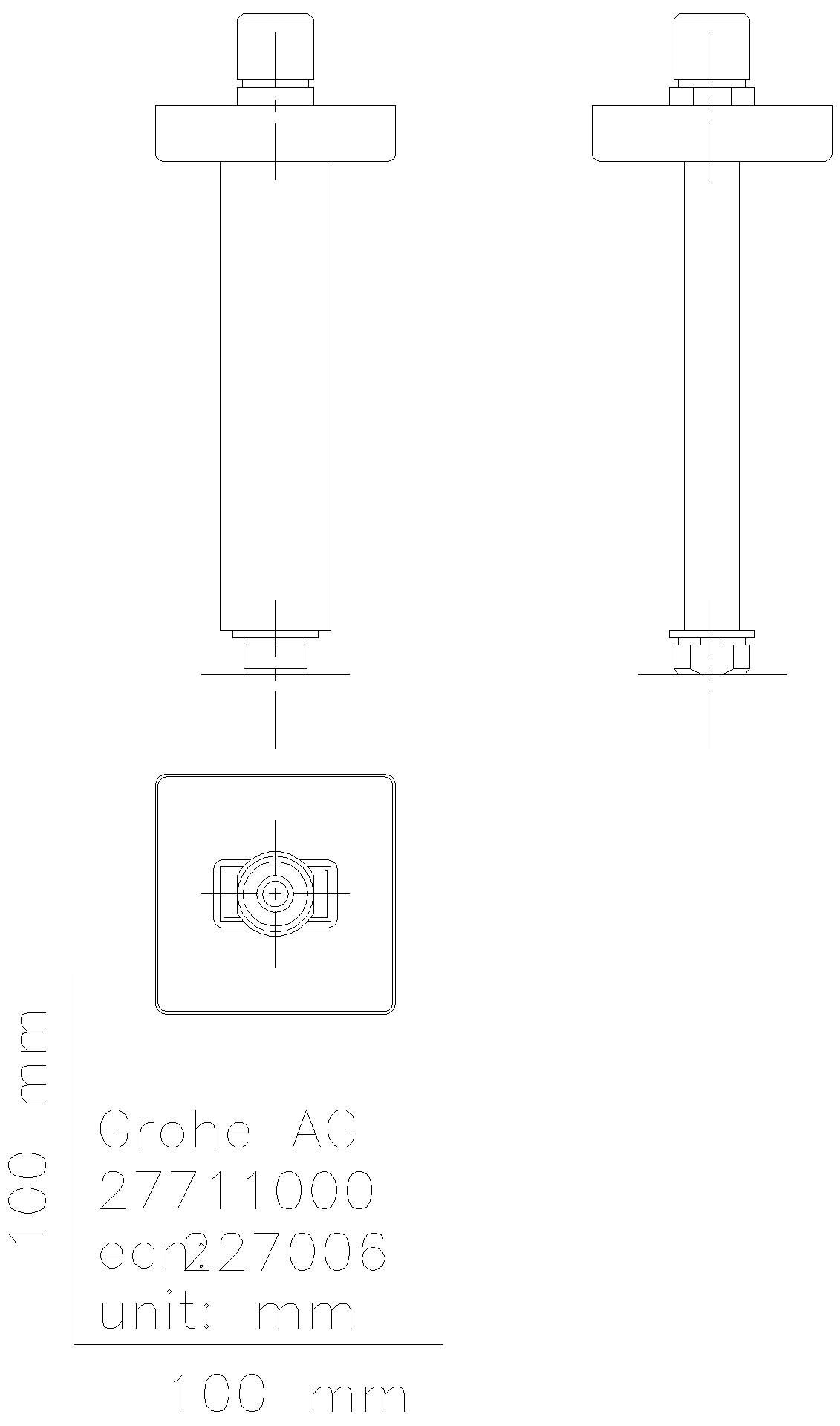 GROHE Deckenauslass Rainshower 27711 Länge 142 mm chrom