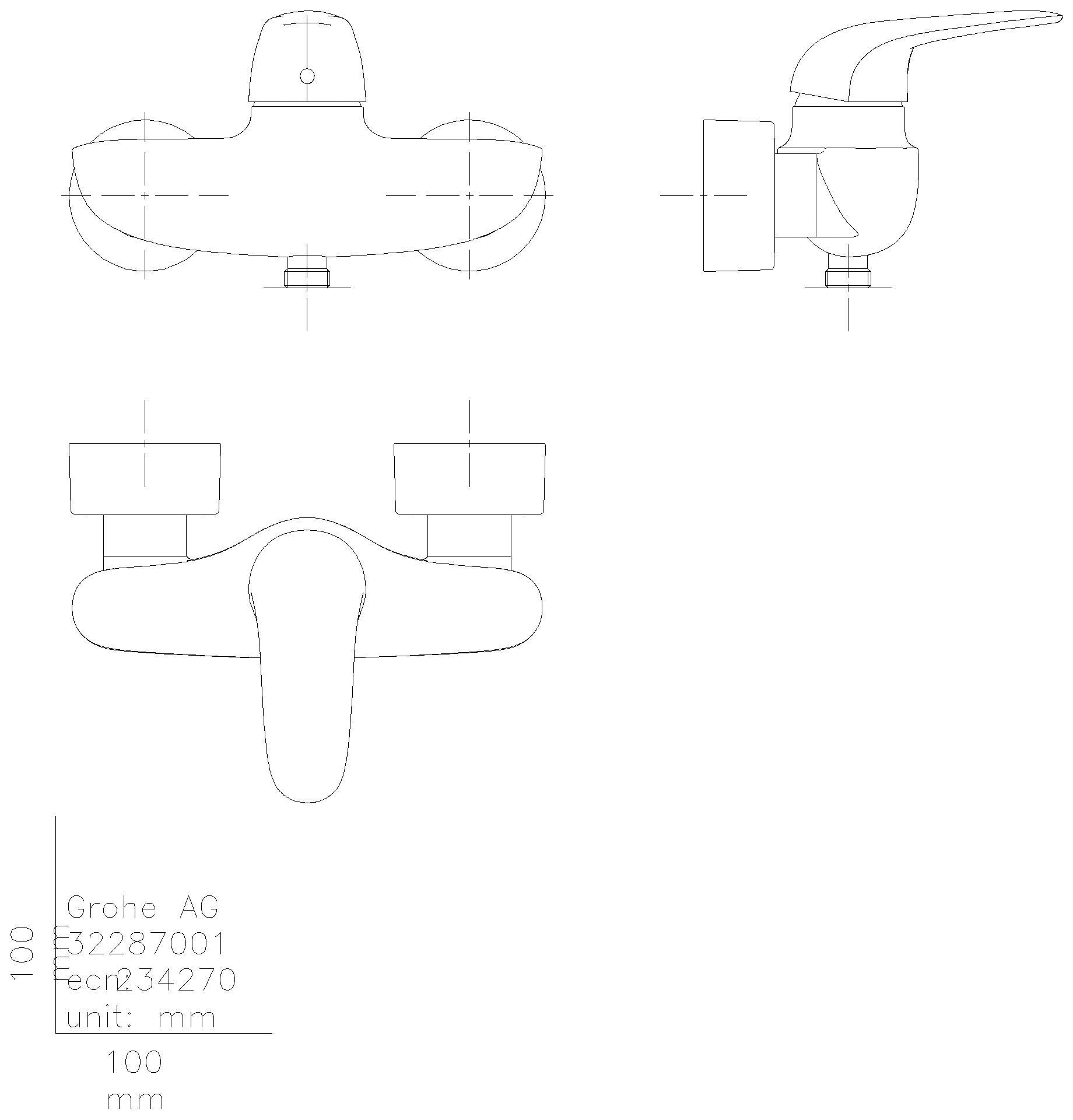 GROHE EH-Brausebatterie Eurostyle 23722_3 Wandmontage chrom