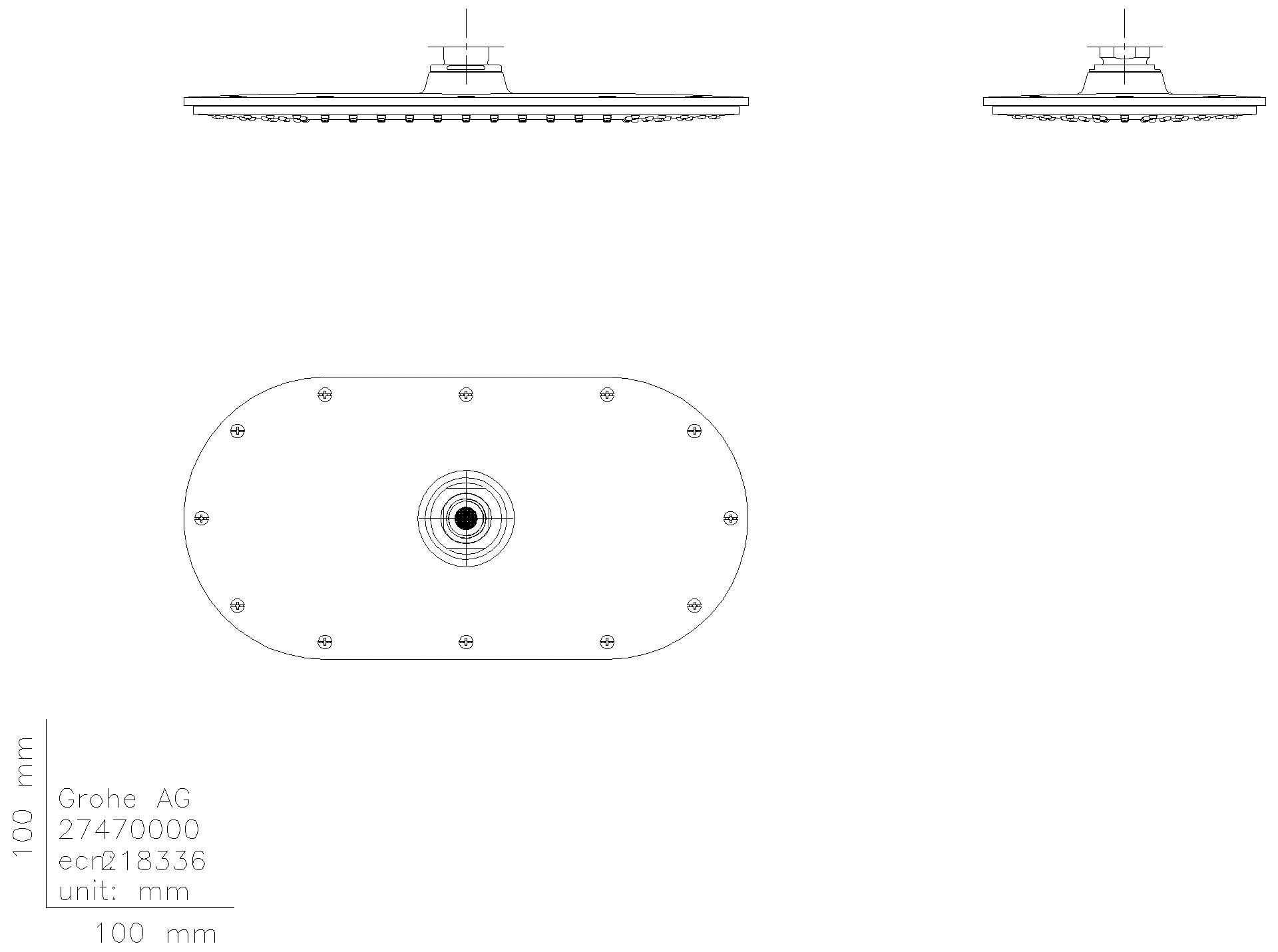 GROHE - GROHE Kopfbrause Rainshower Veris 300 27470 300 x 150 mm chrom