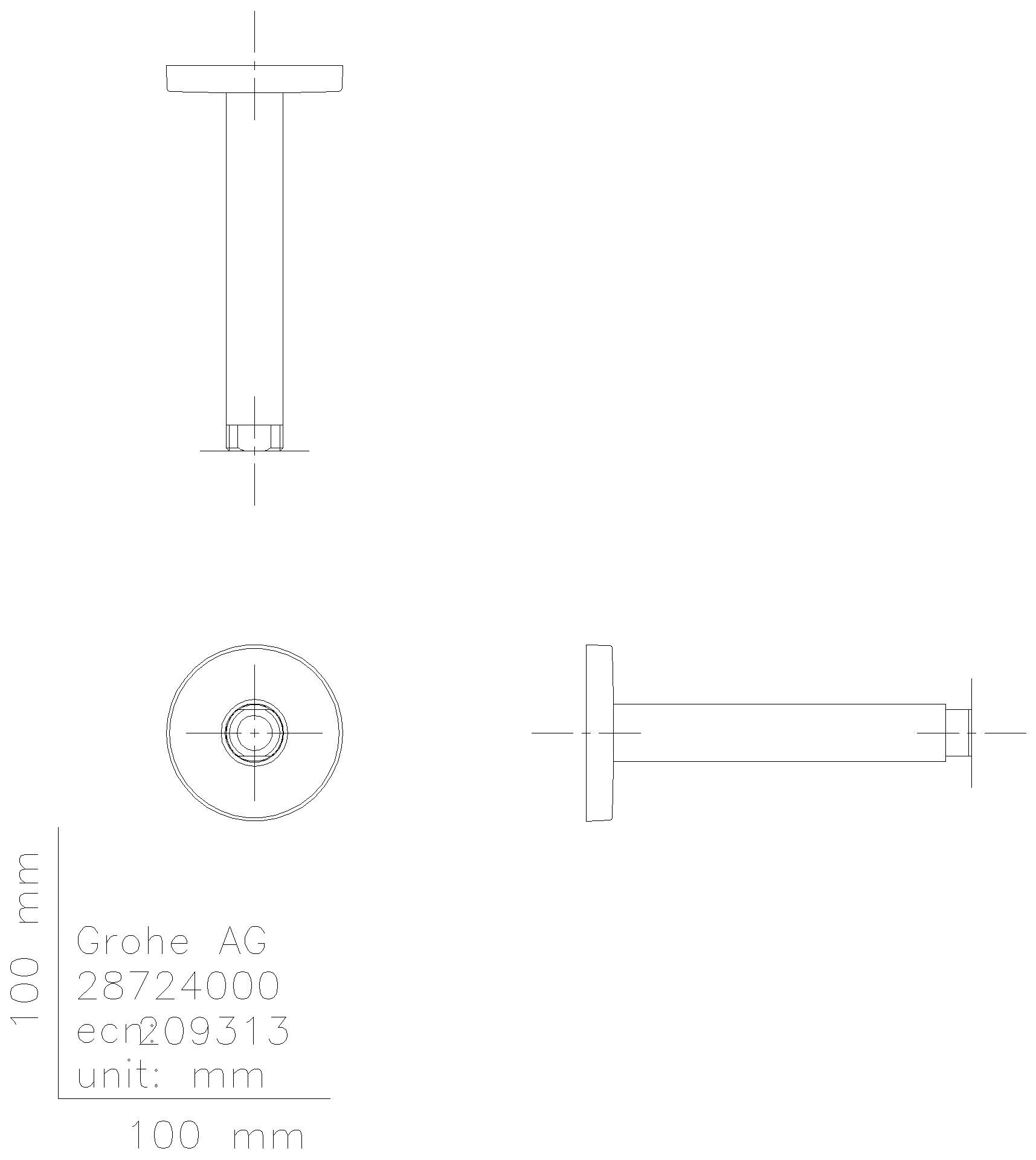 GROHE Deckenauslass Rainshower 28724 1/2'' Länge 142 mm chrom