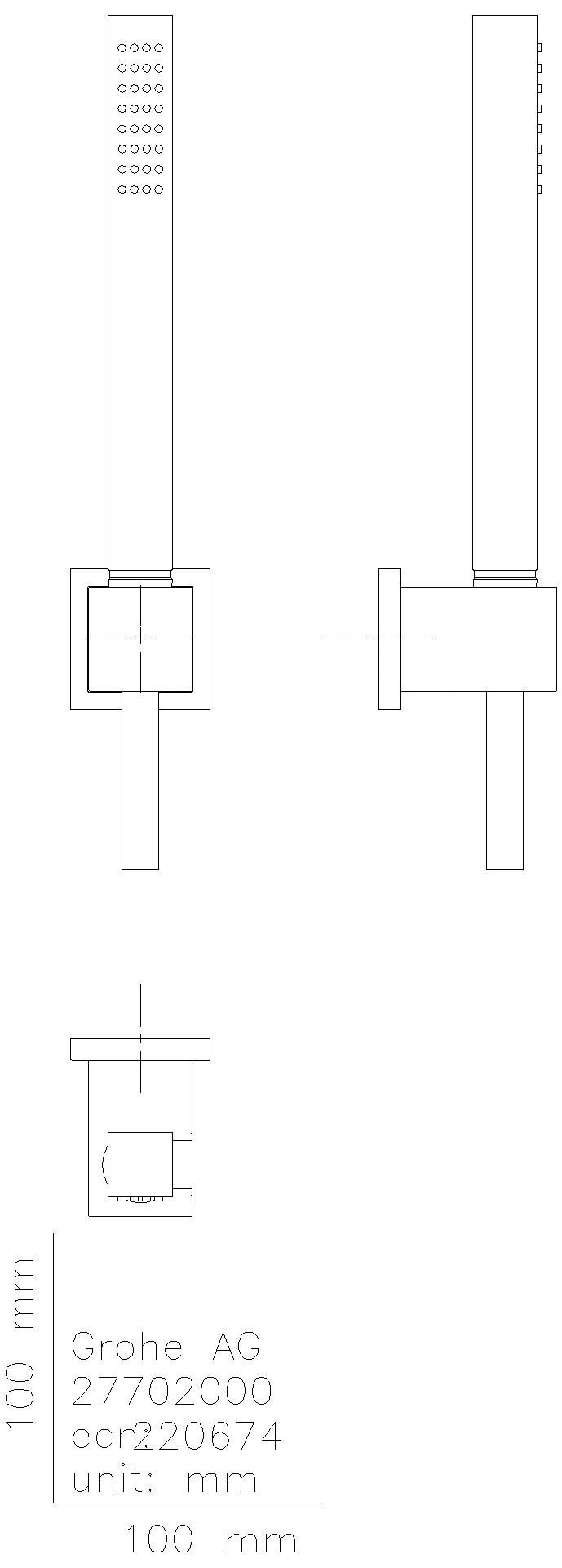 GROHE Wandhalterset Euphoria Cube Stick 27702 15l mit Wandbrausehalter chrom