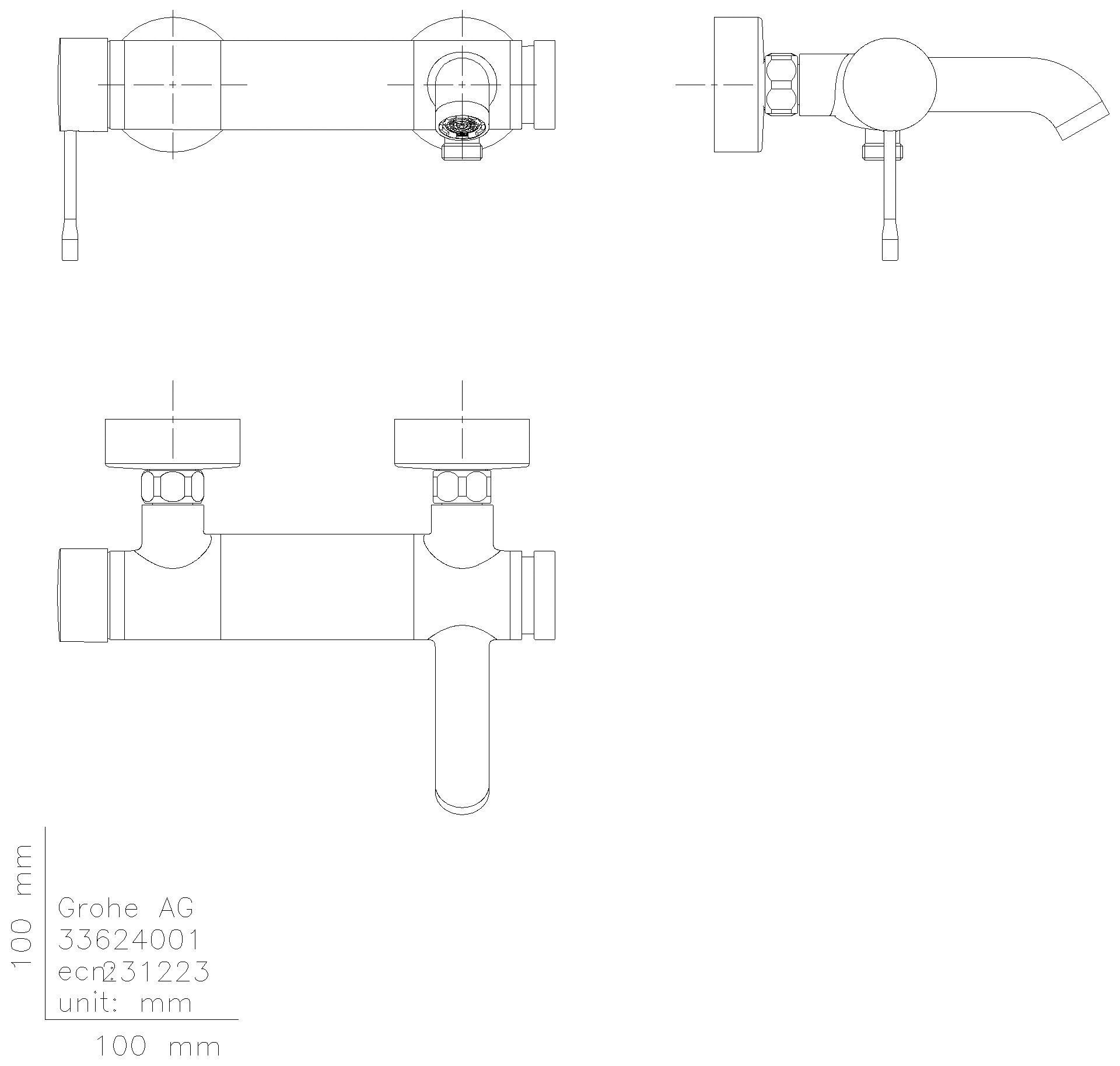 GROHE EH-Wannenbatterie Essence 25250_1 Wandmontage eigensicher chrom