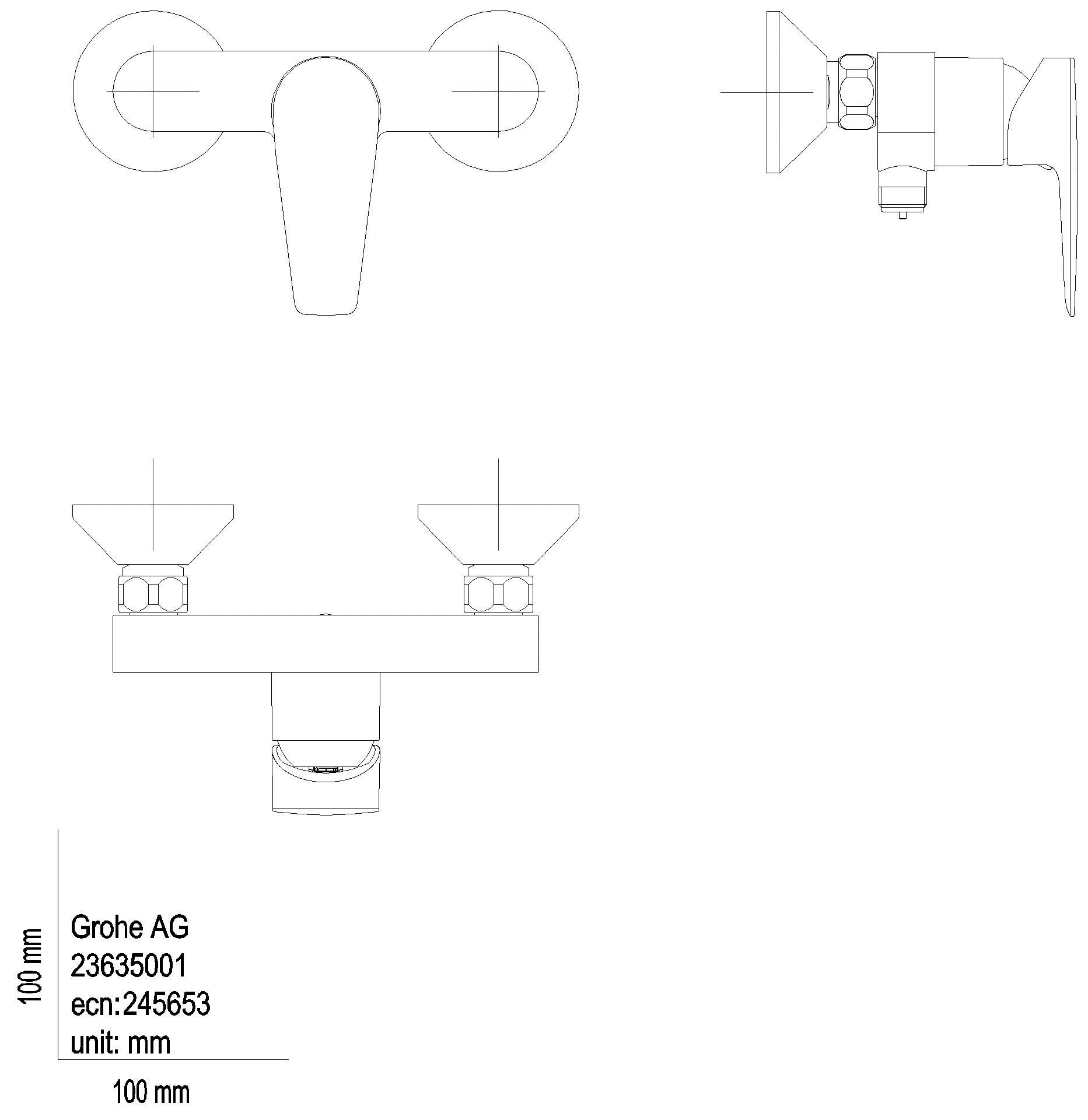 GROHE EH-Brausebatterie BauEdge 23635_1 Wandmontage eigensicher chrom