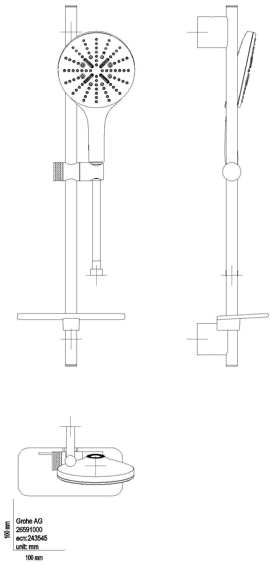 GROHE - GROHE Brausest.-Set RSH 150 SmartActive 26592 600mm 8,5l/min moon white/chrom