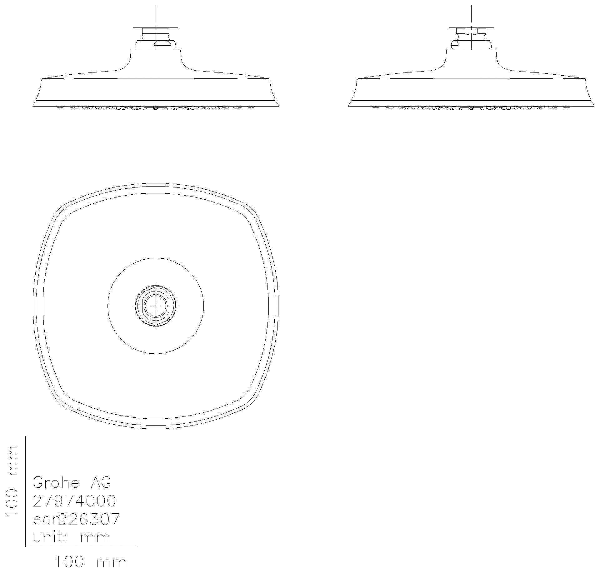 GROHE Kopfbrause Grandera 210 26898 Strahlart Rain chrom