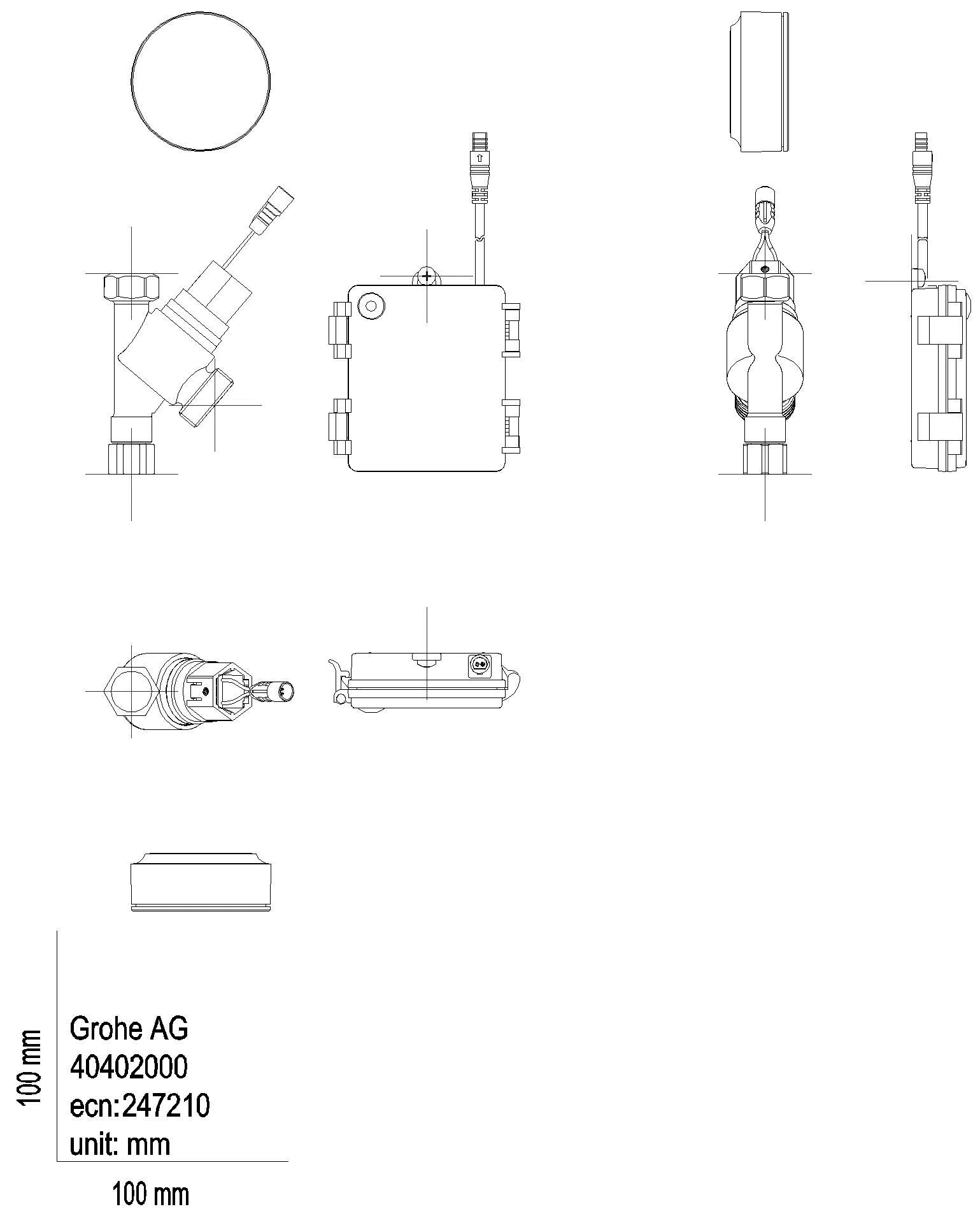GROHE Absperrventil Switch 40402 für Geschirrspüler batteriebetrieben chrom