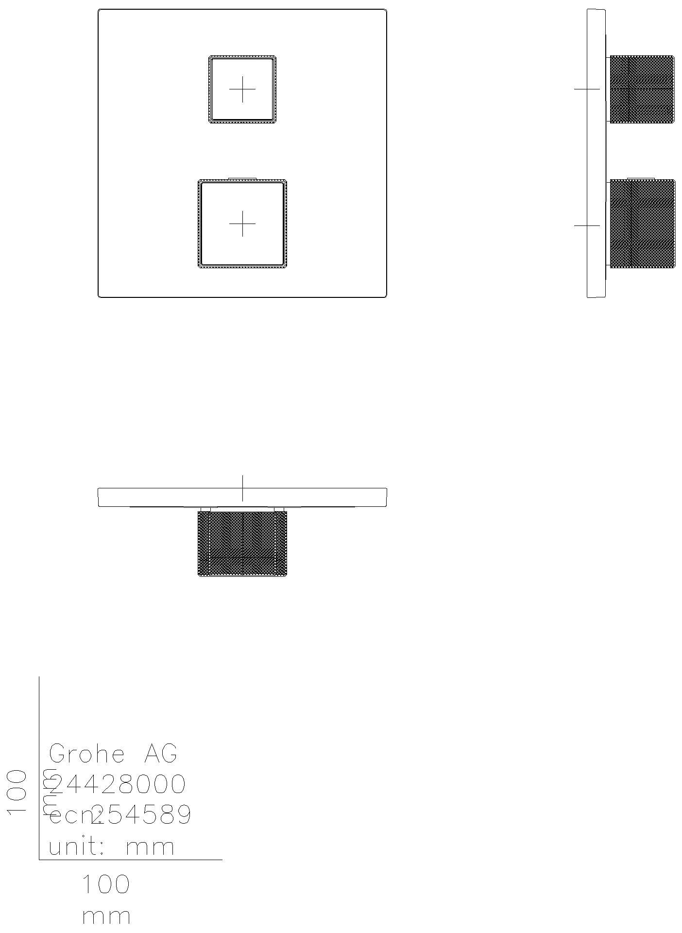 GROHE - GROHE THM-Brausebatterie Allure Brilliant PC 24428 FMS Griff Rändelstruktur hard graph. gb.