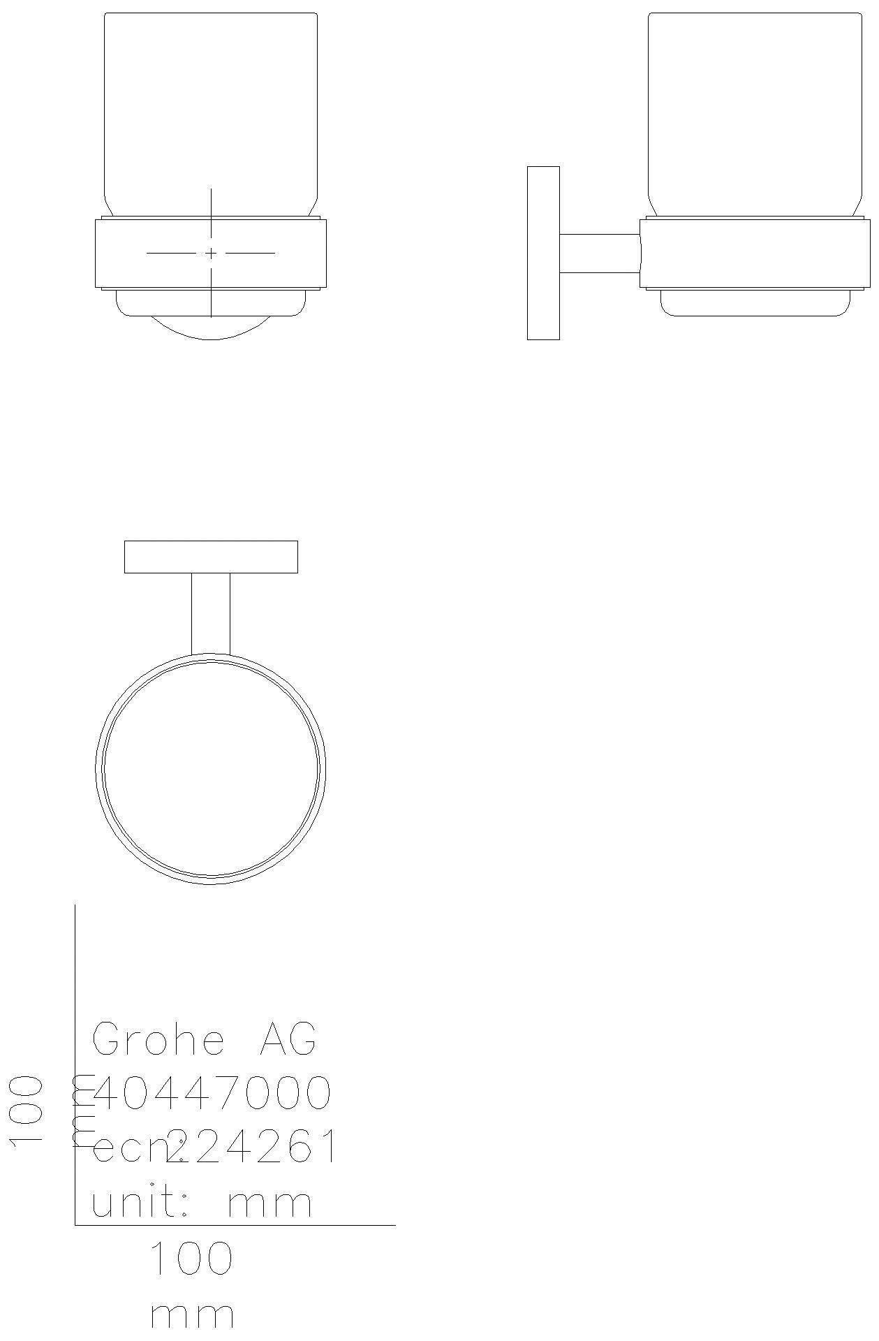GROHE Glas Essentials 40447_1 mit Halter supersteel