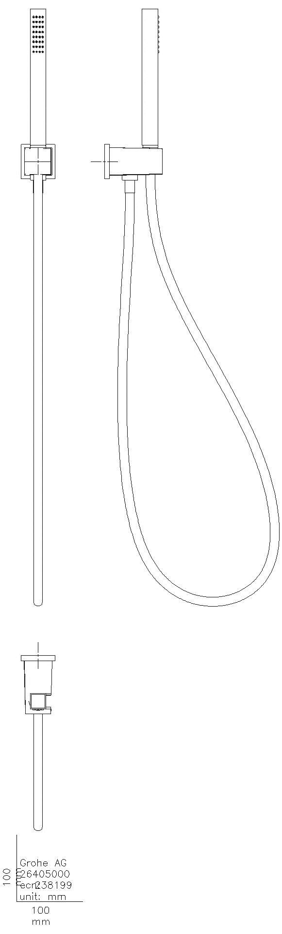 GROHE Wandhalterset Euphoria Cube Stick 26405 8,2 l/min integrierter WAB chrom