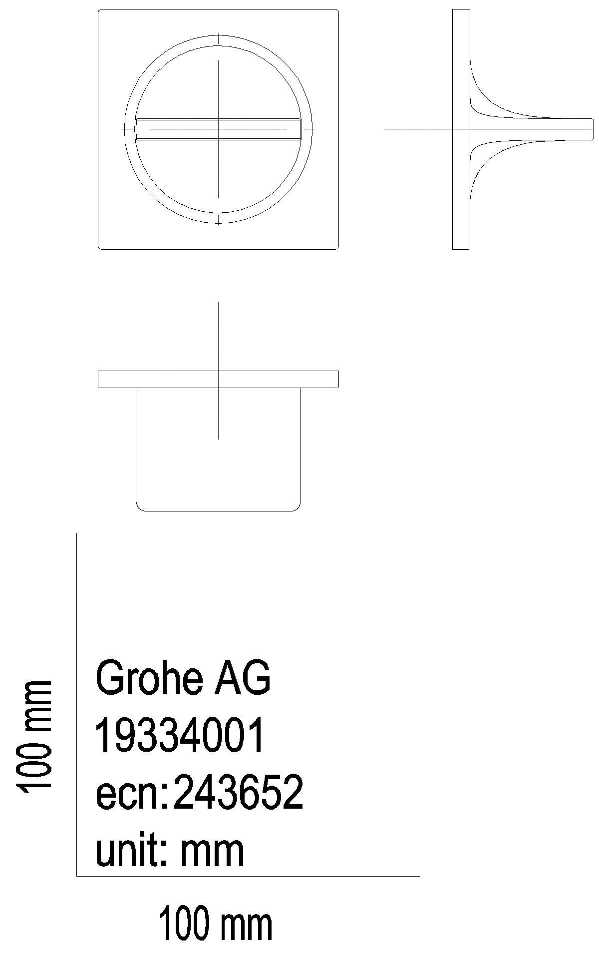 GROHE UP-Ventil Oberbau Allure 19334_1 ohne UP-EBK Hebelgriff supersteel