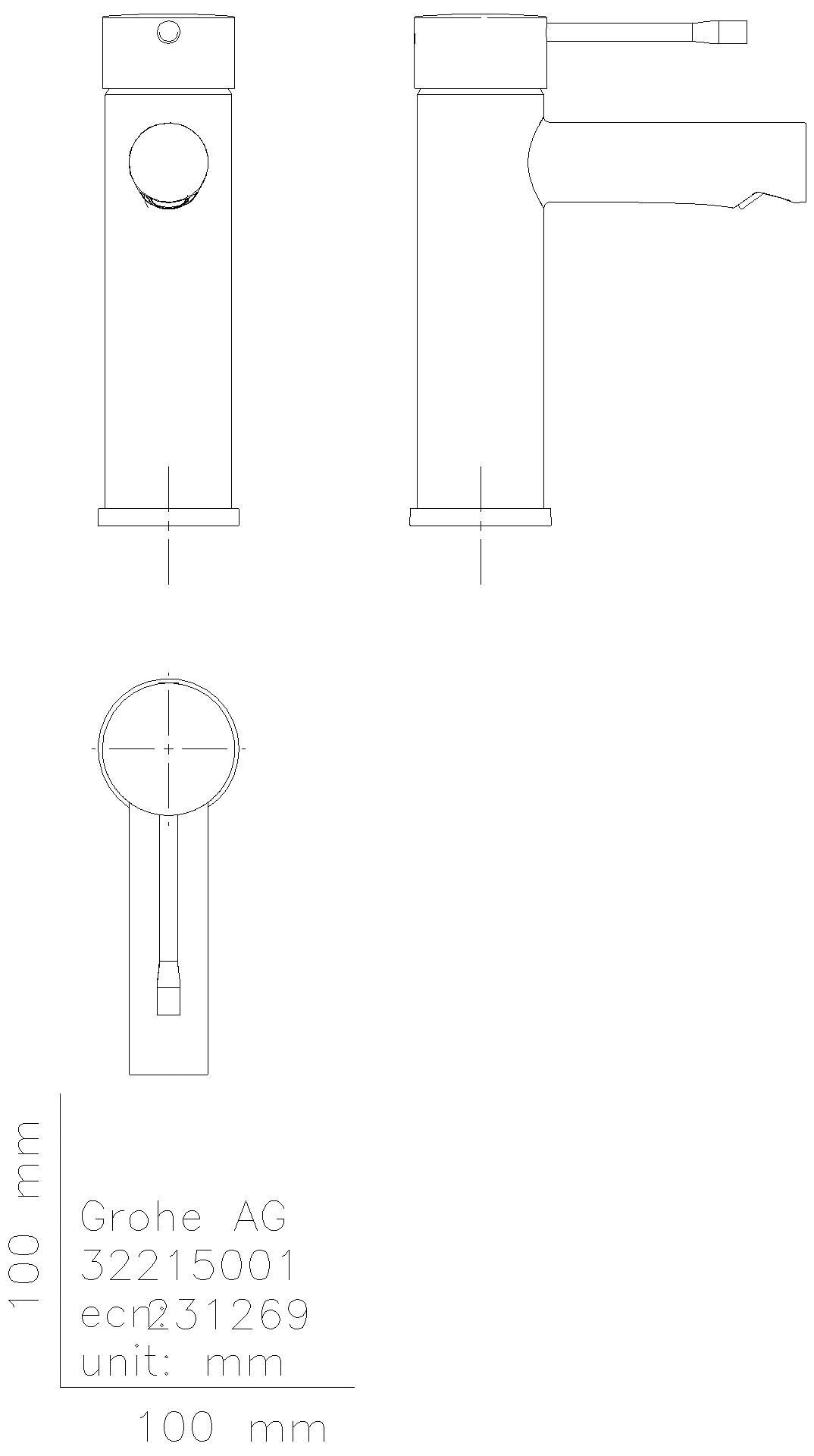 GROHE EH-WT-Batterie Essence 34813_1 S-Size glatter Körper chrom
