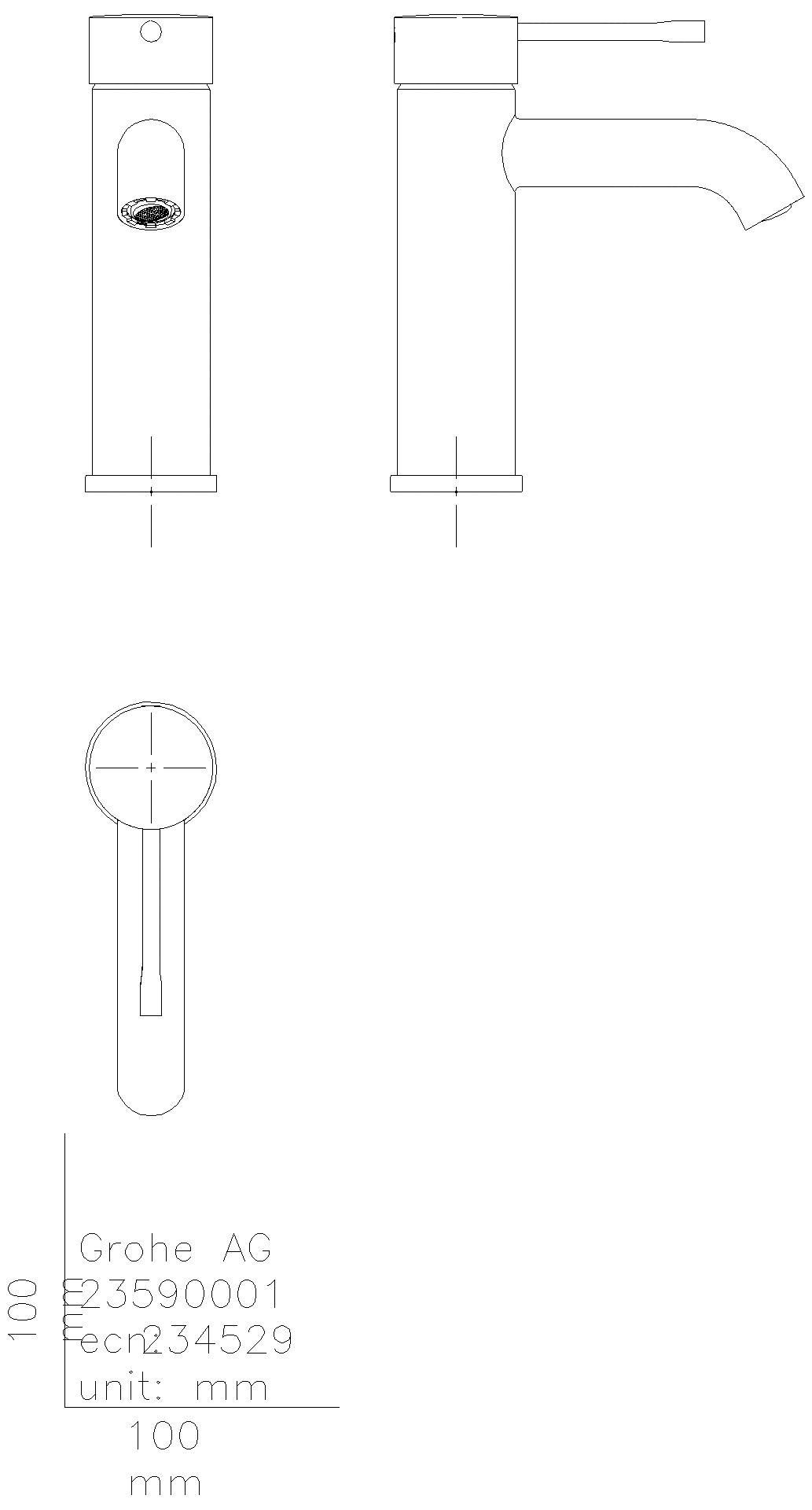 GROHE Einhand-Waschtischbatterie Essence 24172_1 S-Size glatter Körper supersteel
