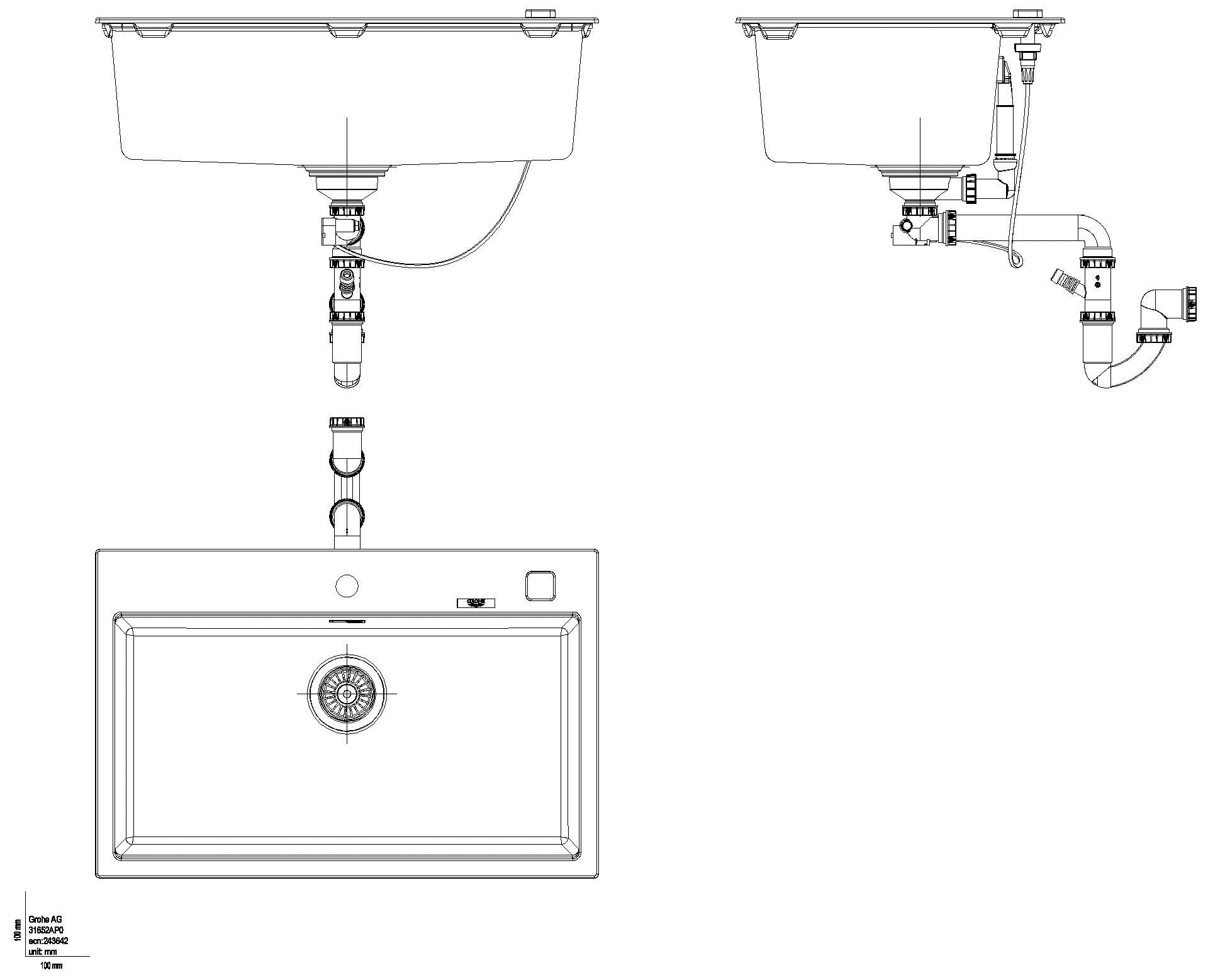 GROHE - GROHE Kompositspüle K700 31652 1 Becken 780x510mm granit schwarz