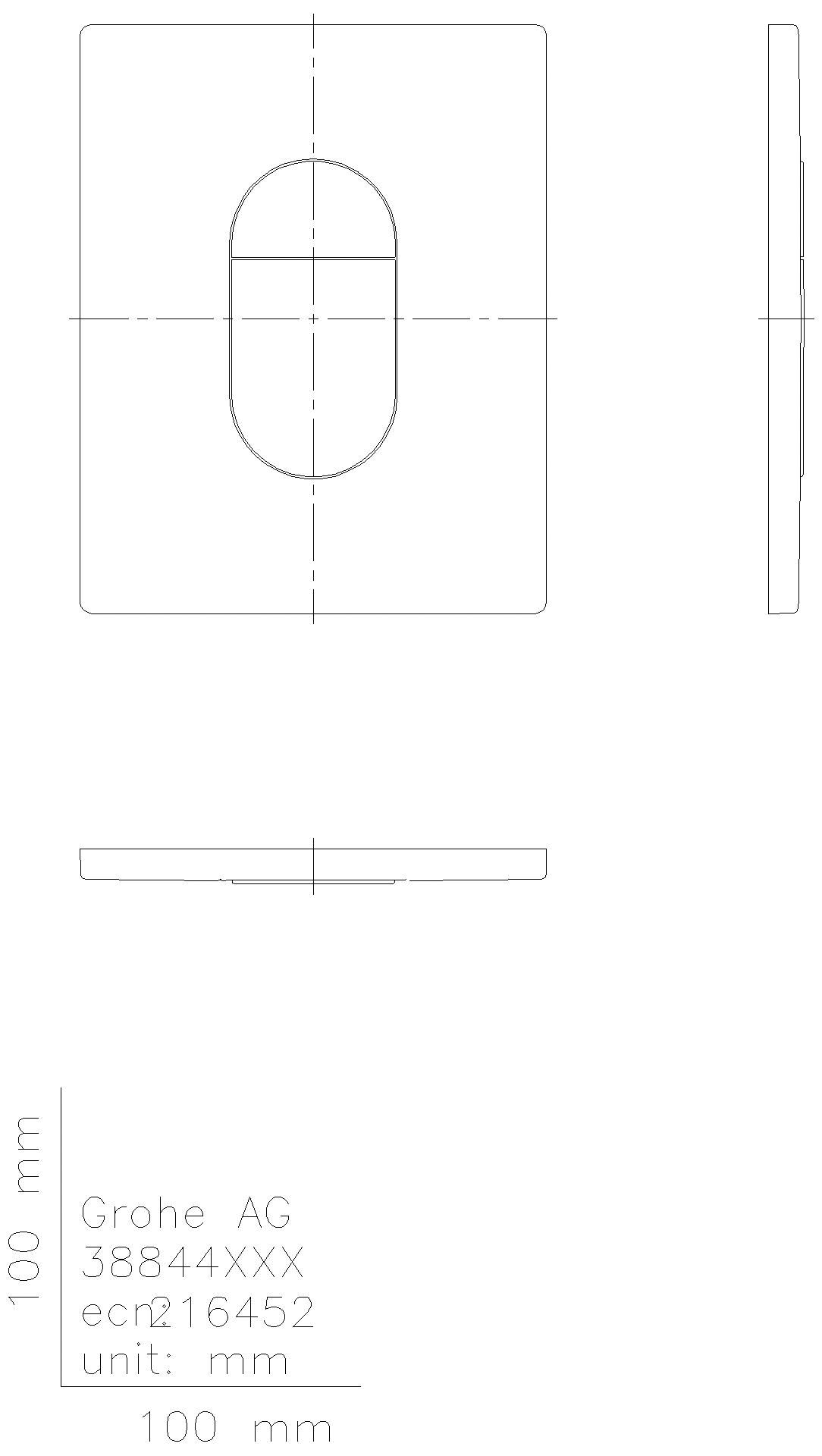 GROHE WC-Betätigung Arena Cosmopolitan 38844 senkrechte Montage phantom black