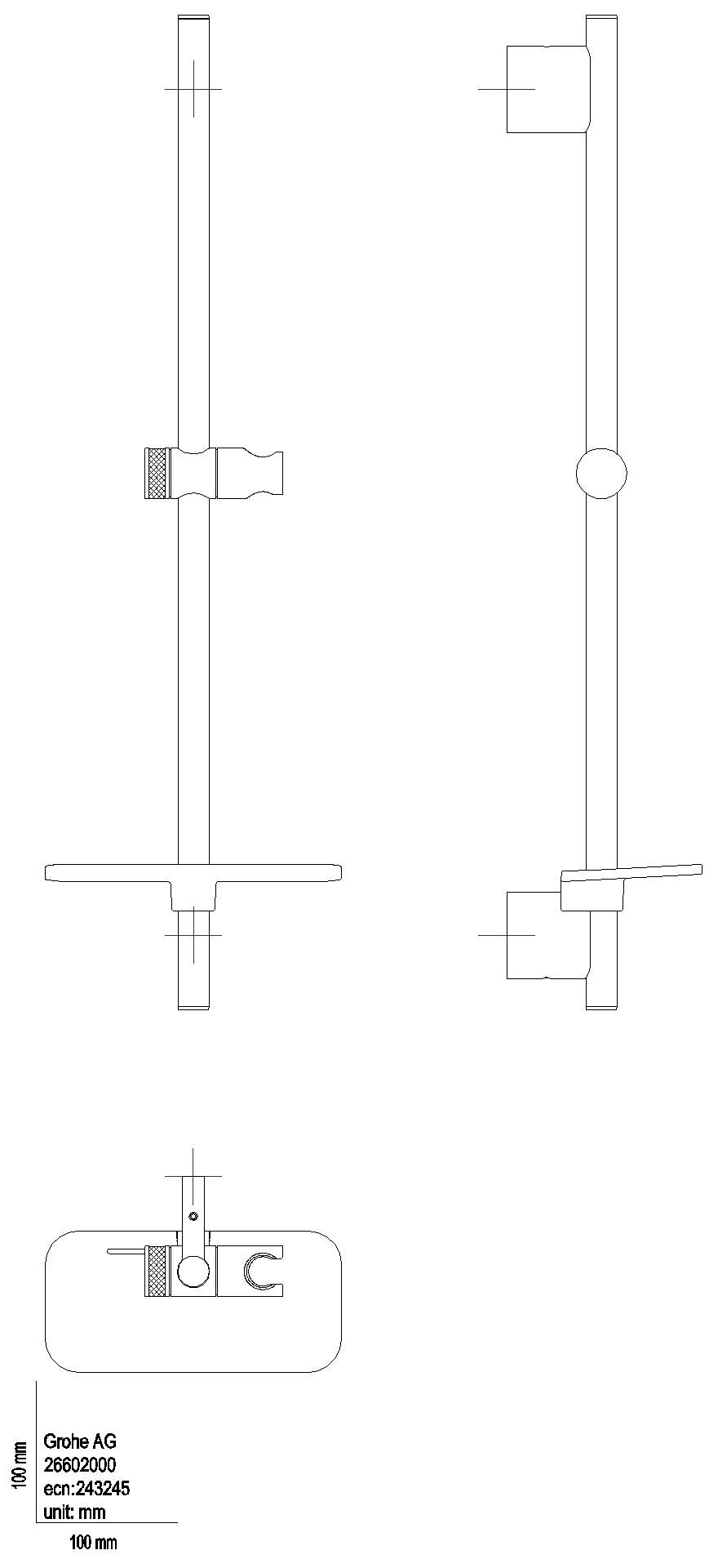 GROHE Br.-stange Rainshower SmartActive 26602 600mm hard graphite gebürstet