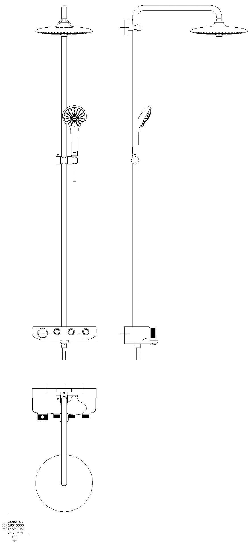 GROHE Duschsystem Euphoria SmartControl 260 Mono 26510 mit Wannen-THM chrom