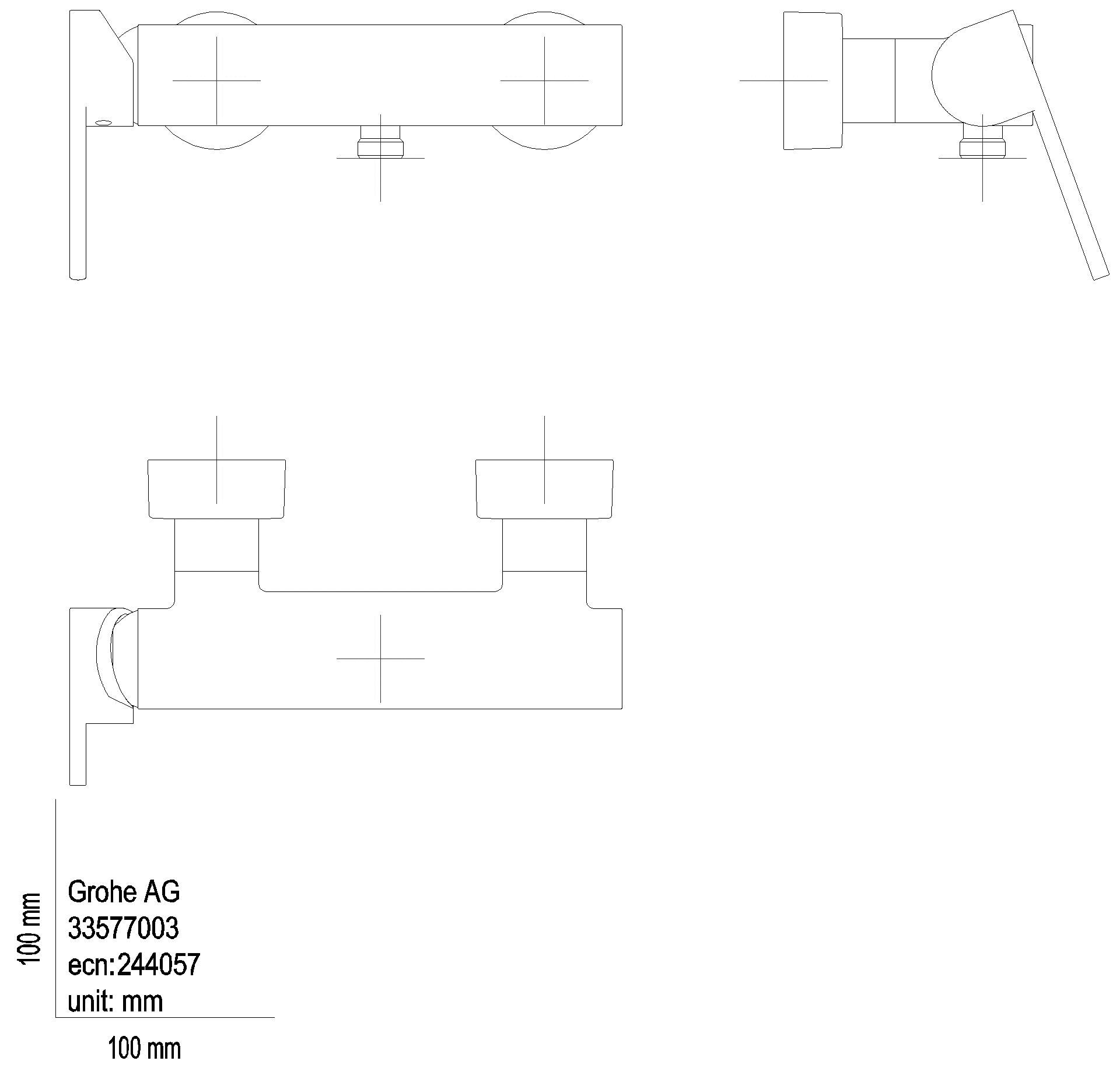 GROHE EH-Brausebatterie Plus 33577_3 Wandmontage chrom