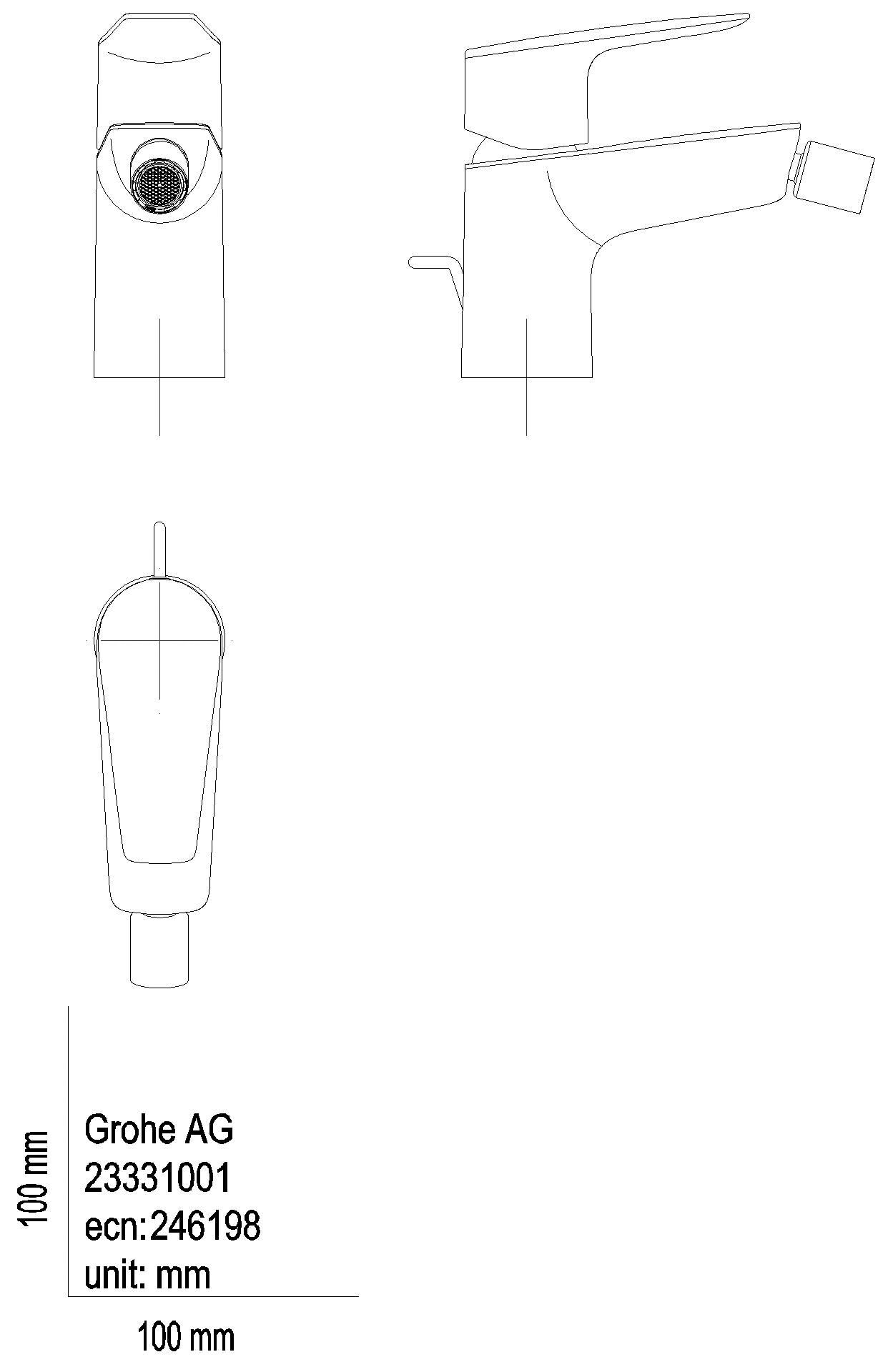 GROHE EH-Bidetbatterie BauEdge 23331_1 Einlochmontage chrom