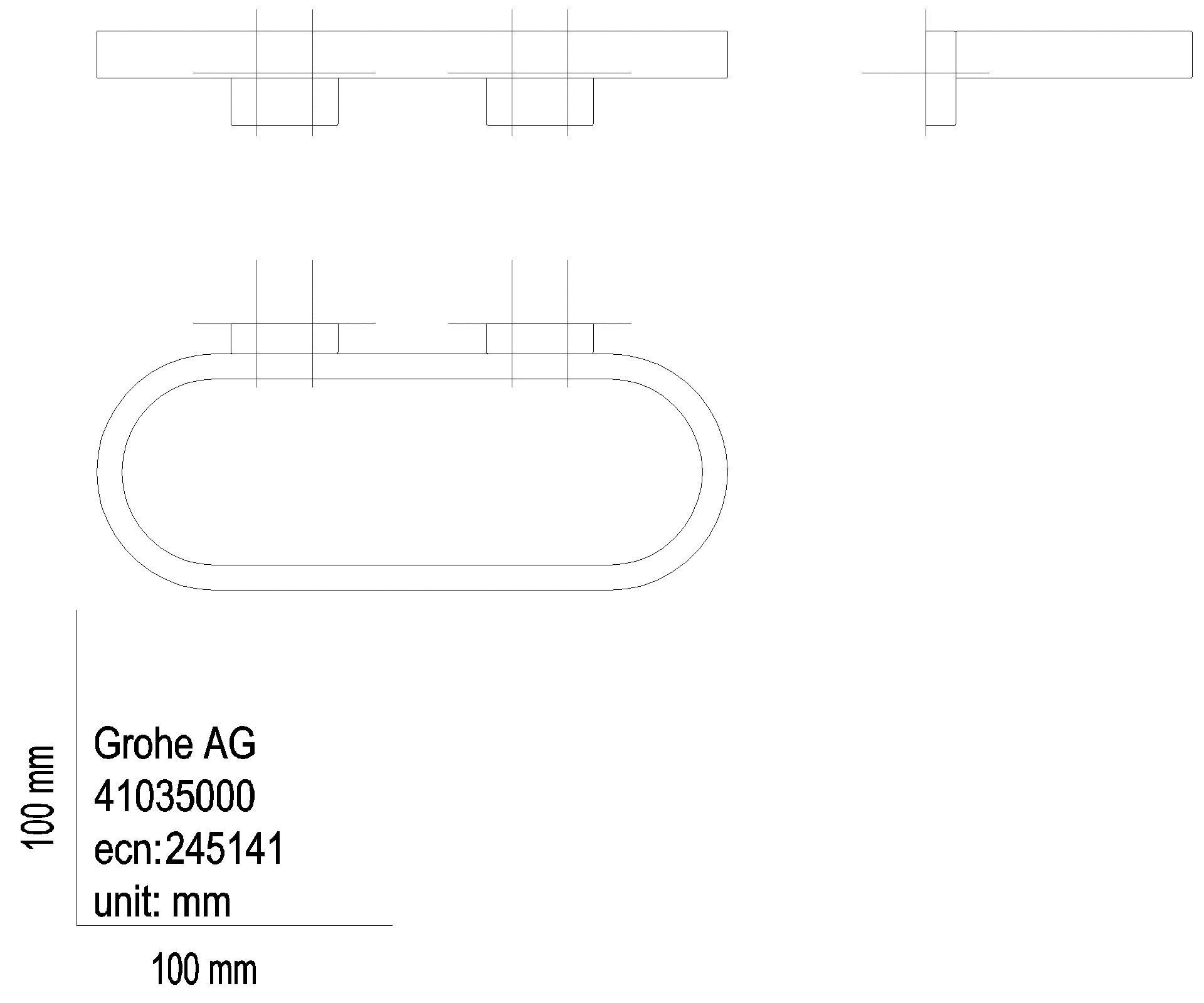 GROHE Handtuchring und Halter Selection 41035 hard graphite gebürstet