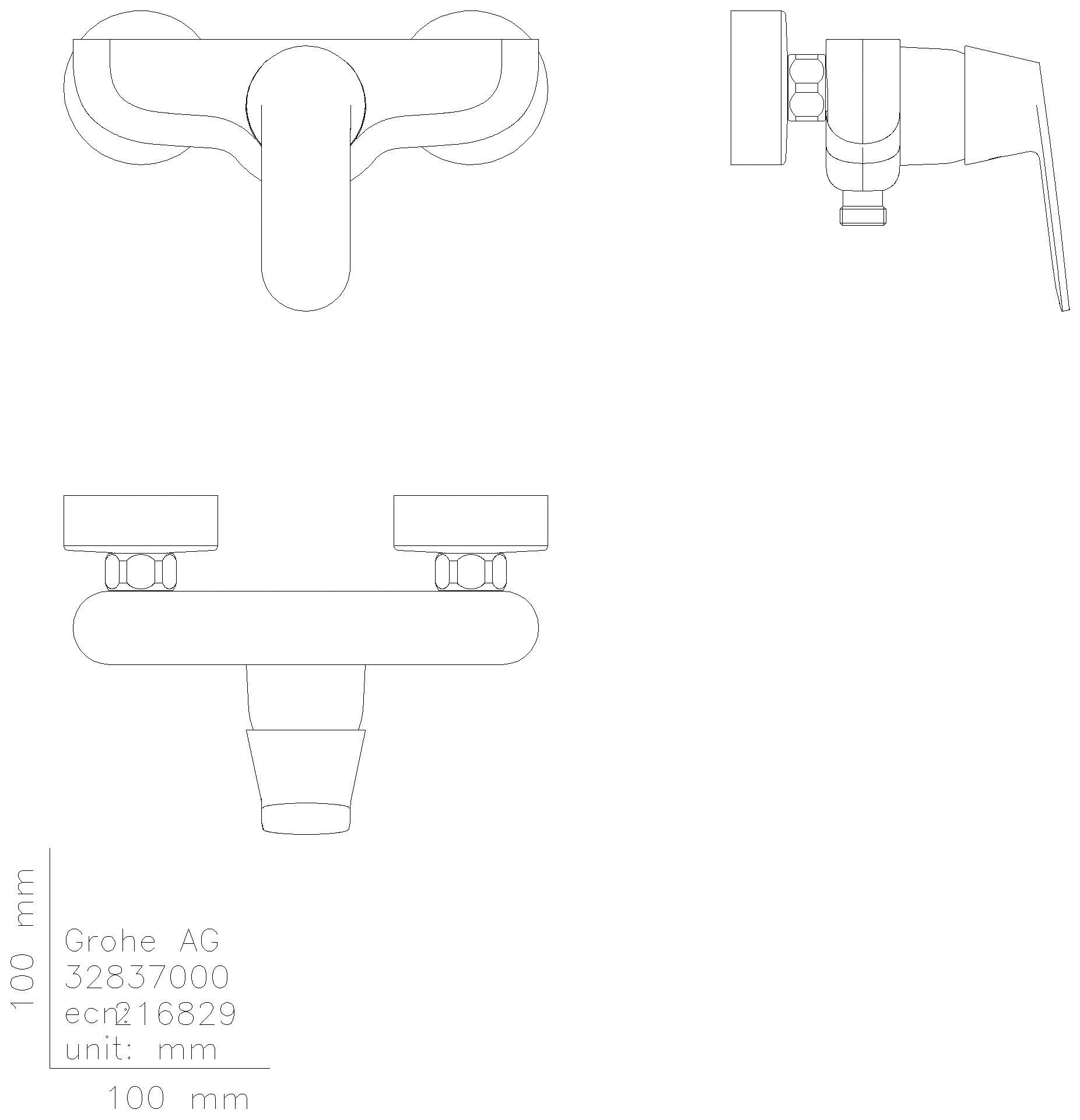 GROHE Brausebatterie Eurosmart C 32837 DN15 Wandmontage chrom