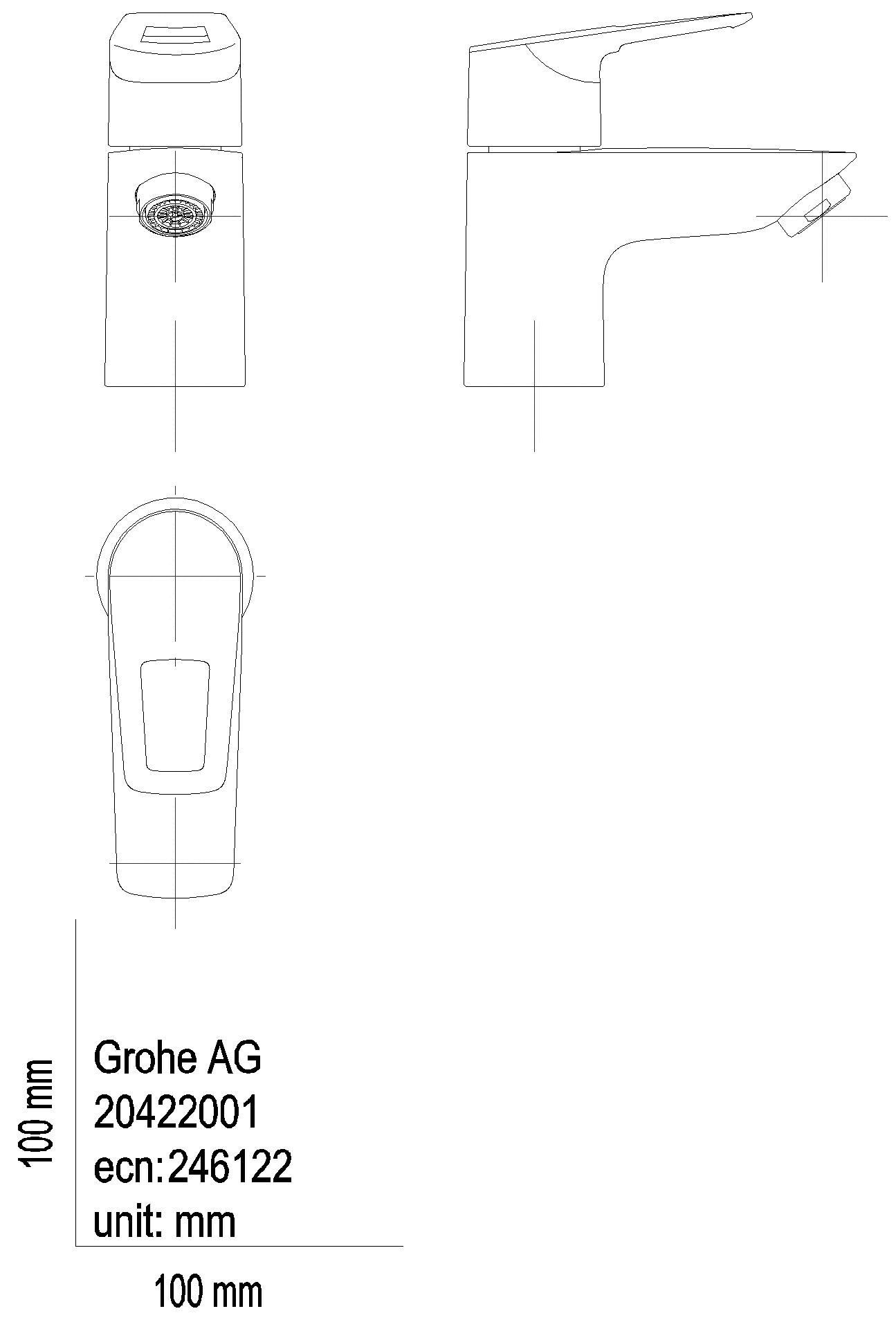 GROHE Standventil BauLoop 20422_1 XS-Size Einlochmontage chrom