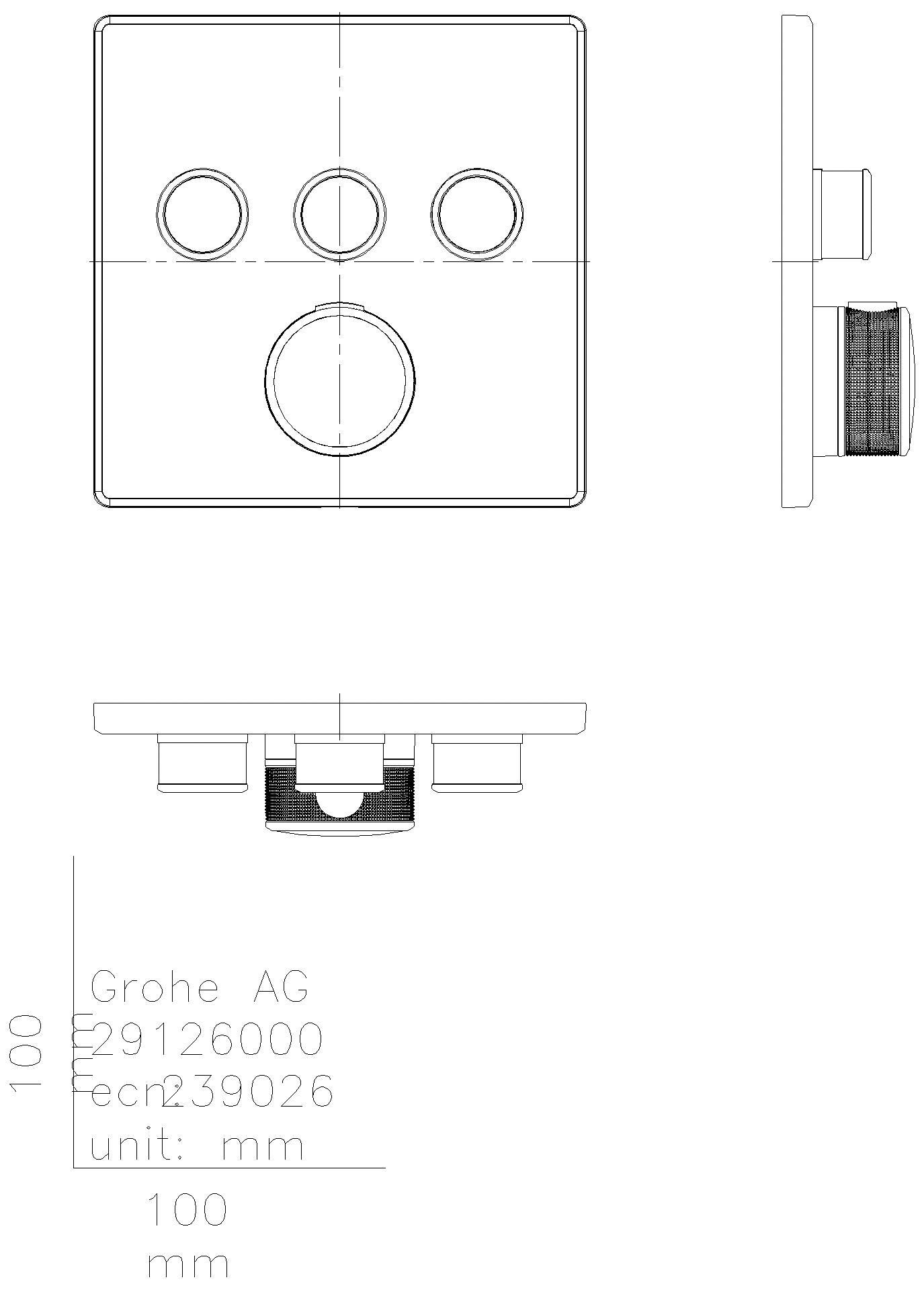 GROHE - GROHE Thermostat Grohtherm SmartControl 29126 eckig FMS 3 ASV hard graphite