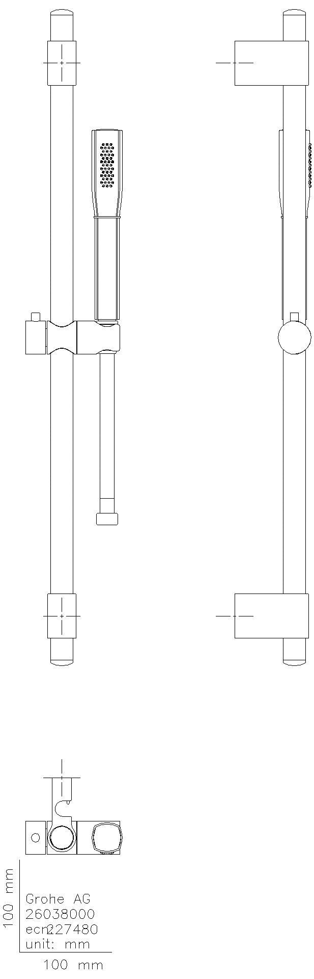 GROHE Brausestangenset Grandera Stick 26853 900mm 1 Strahl 7,6l/min chrom/gold