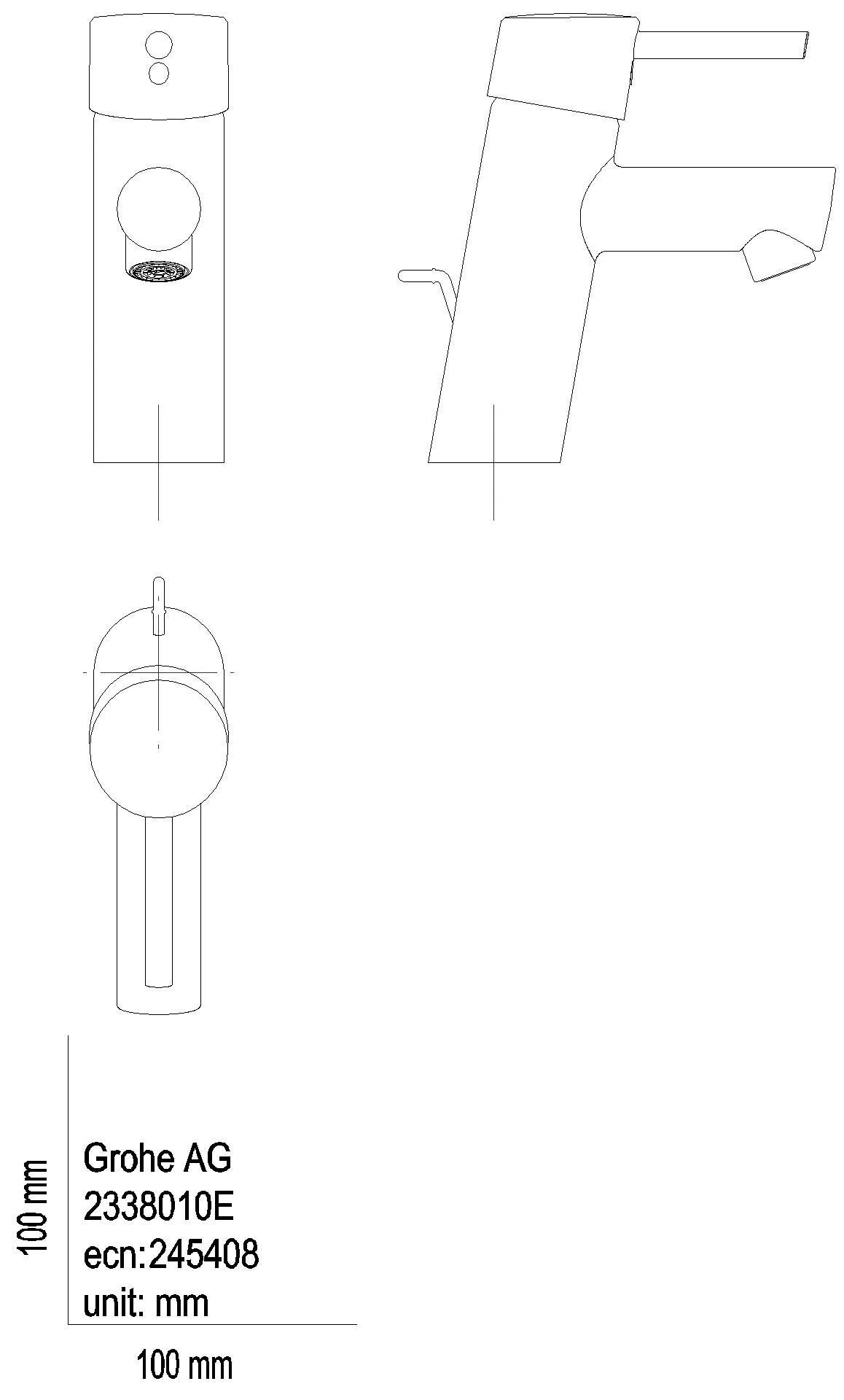 GROHE EH-WT-Batterie Concetto 23380_1 Mittelstellung kalt chrom