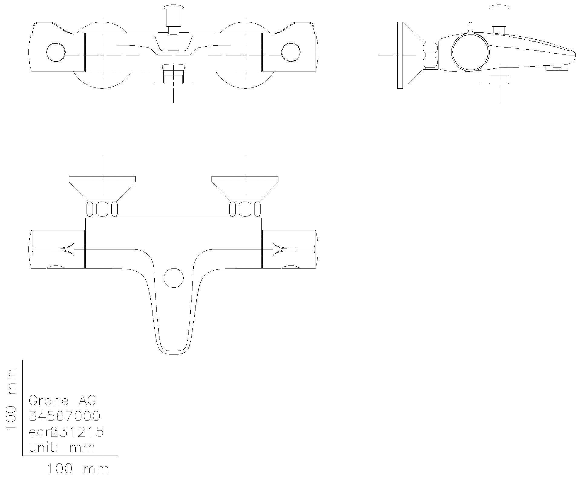 GROHE THM-Wannenbatterie Grohtherm 800 102203 Wandm. eigensicher matt black