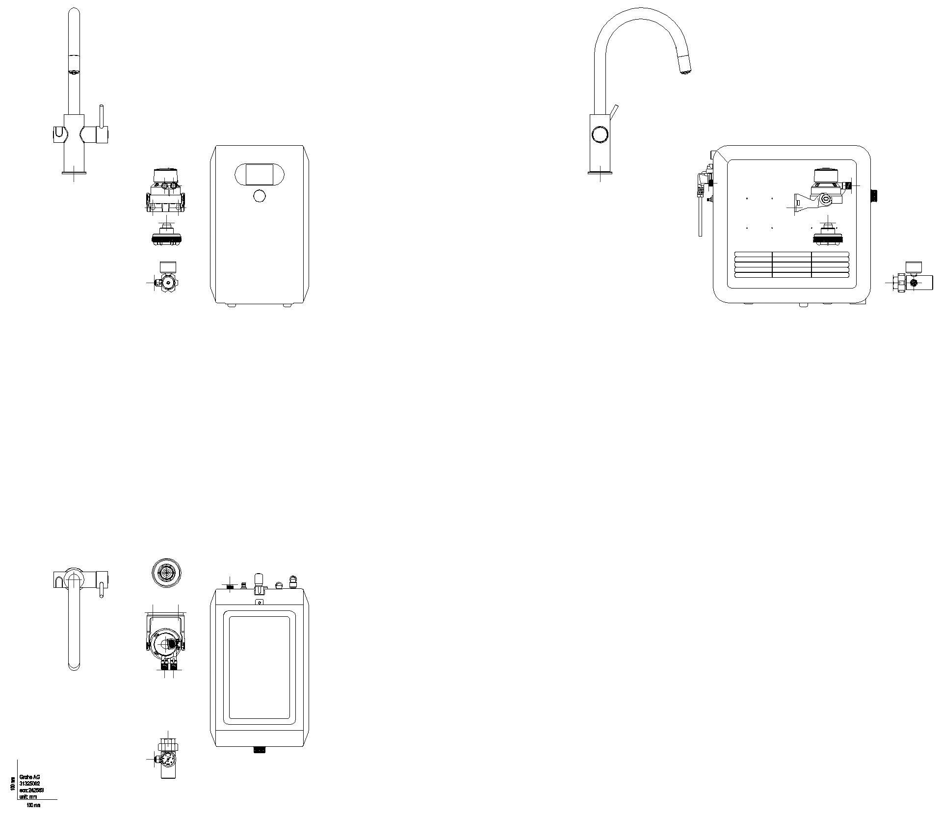 GROHE EHM-Set GROHE Blue Professional 31325_2 C-Auslauf auszb. BT/WIFI chrom