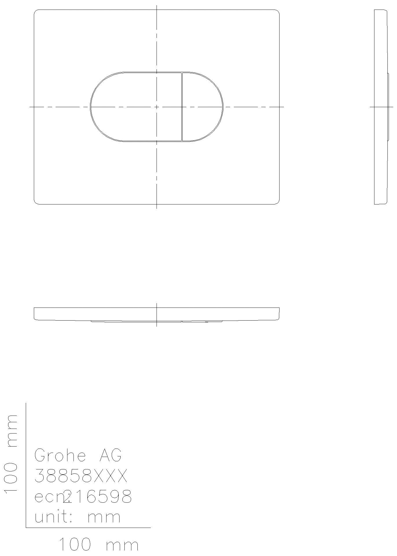 GROHE WC-Betätigung Arena Cosmopolitan 38858 waagerechte Montage chrom