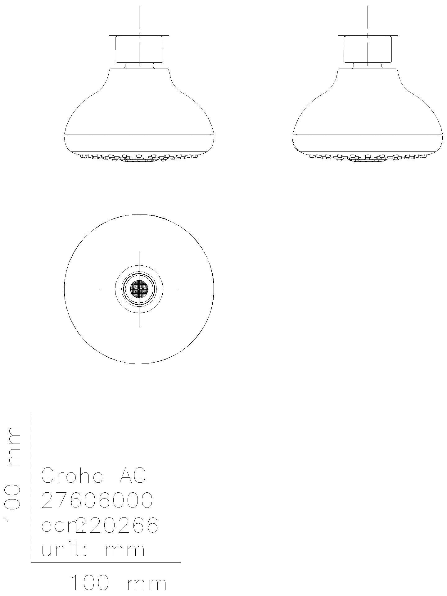 GROHE Kopfbrause Tempesta 100 27606_1 4 Strahlarten 9 l/min chrom