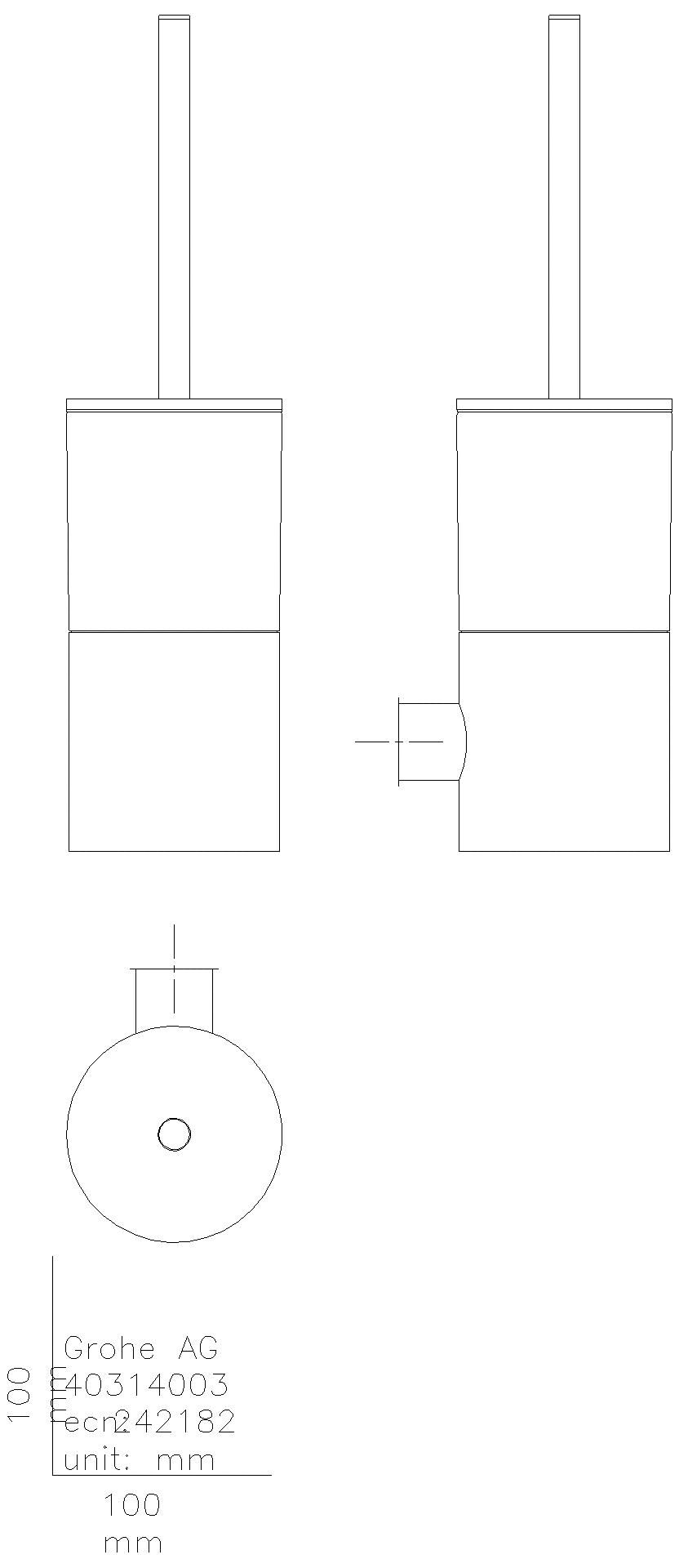 GROHE Toilettenbürstengarnitur Atrio 40892 Wandmontage hard graphite geb.