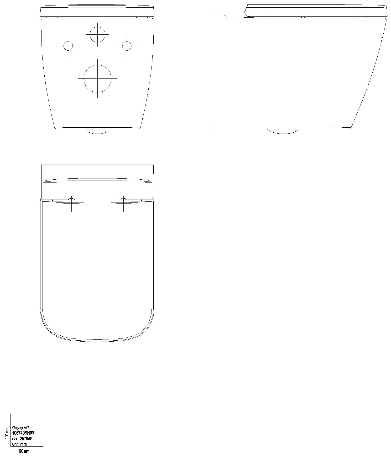 GROHE Wand-TS-WC Set BauEdge Keramik 106740 Abgang waagerecht alpinweiß