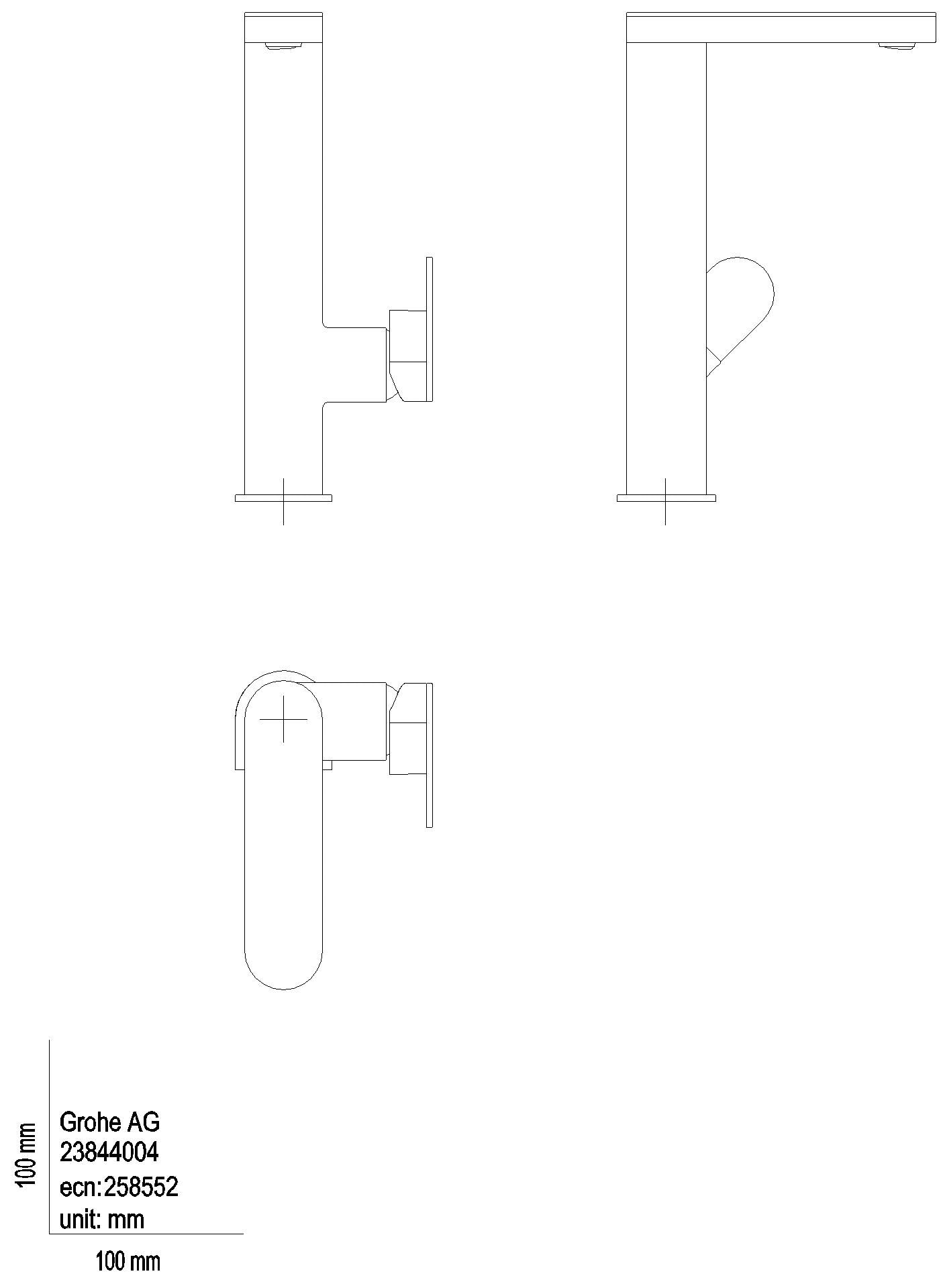 GROHE EH-WT-Batterie Plus 23844_4 L-Size azb. Auslauf gl. Körper PO-Ablgrt. chrom