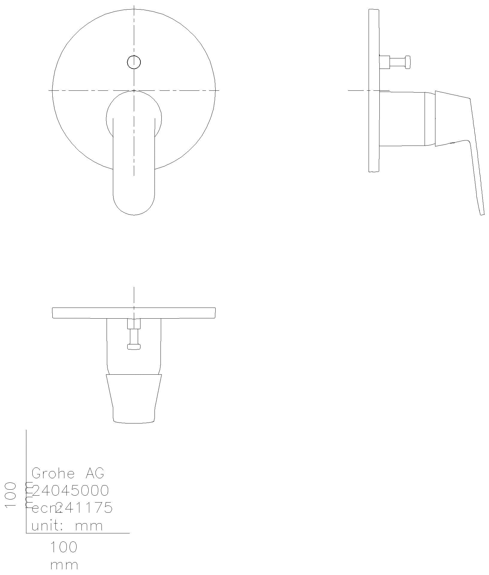 GROHE EH-Wannenbatterie Eurosmart C 24045 FMS für Rapido SmartBox chrom