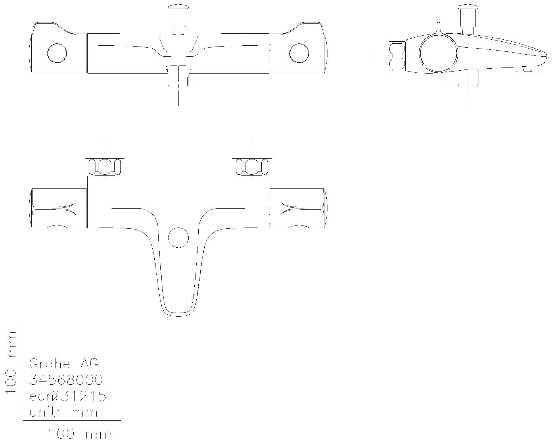 GROHE THM-Wannenbatterie Grohtherm 800 34568 ohne Anschlüsse chrom