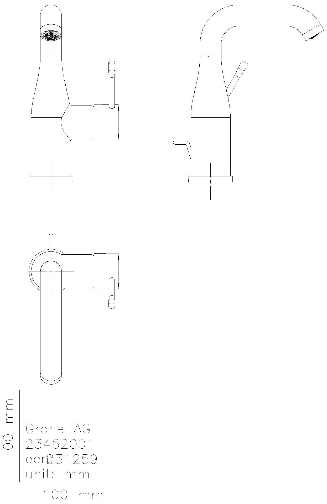 GROHE EH-WT-Batterie Essence 24173_1 M-Size schwenkbarer U-Auslauf supersteel