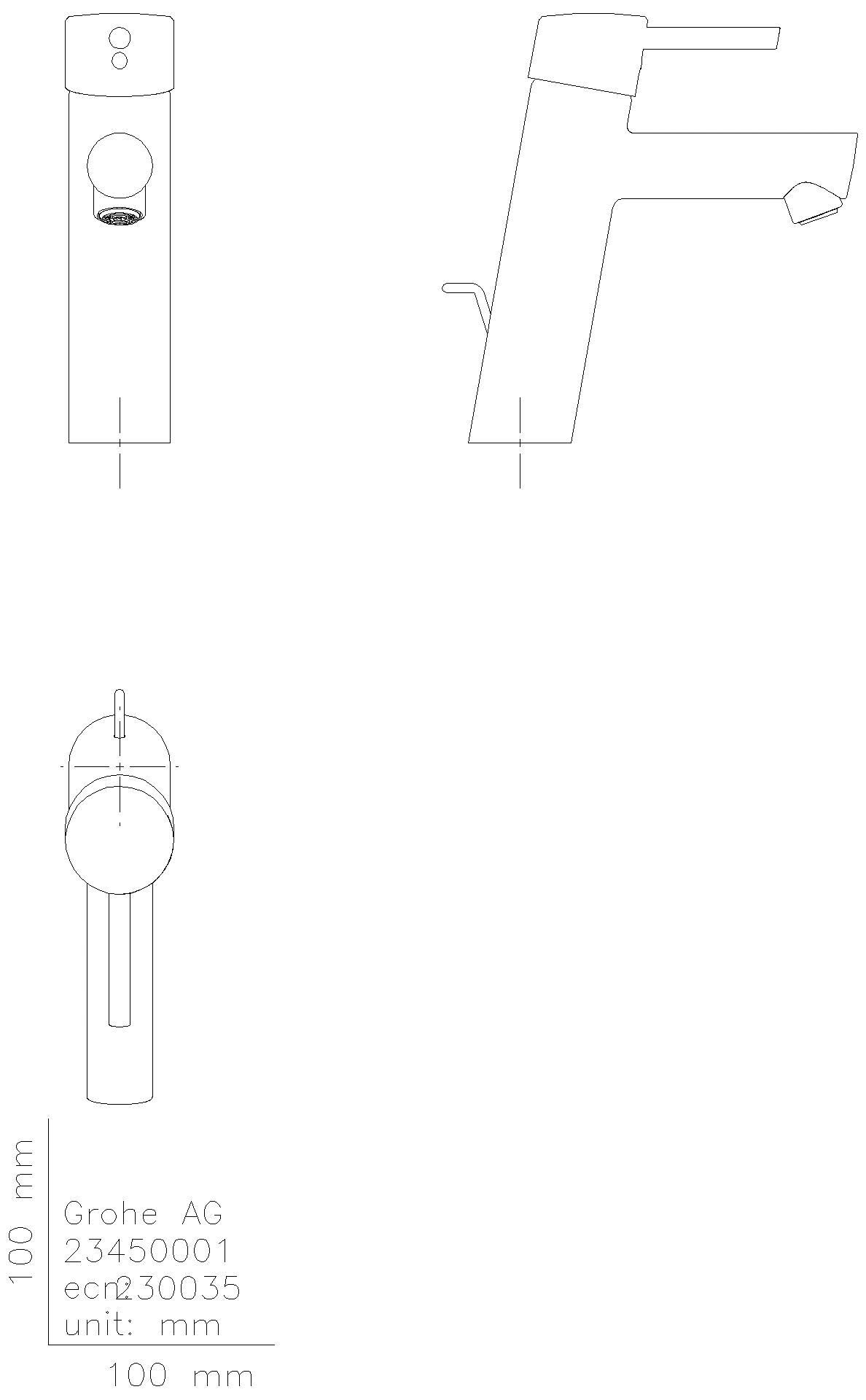 GROHE EH-WT-Batterie Concetto 23450_1 mittelhohe Ausführung chrom